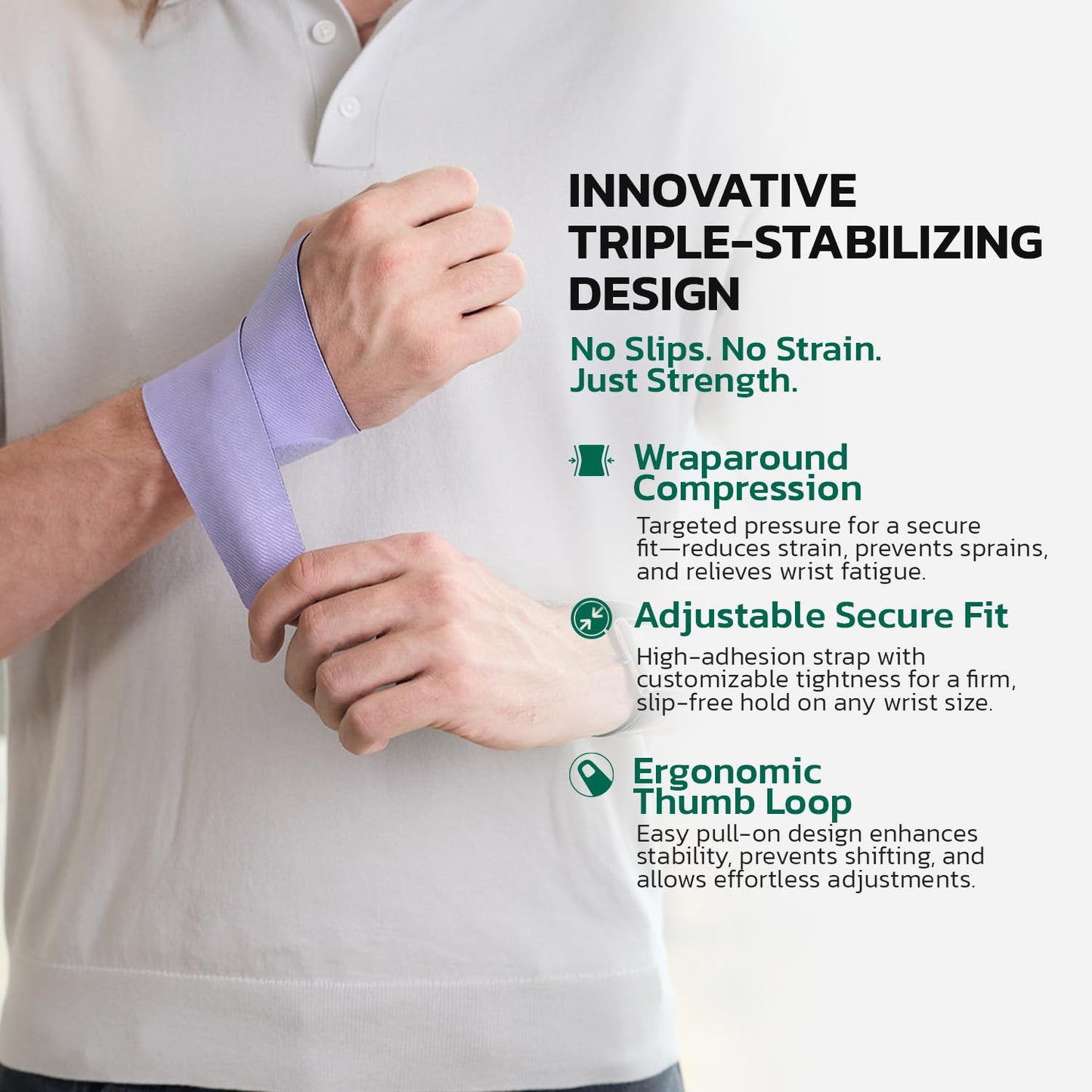 Adjustable Wrist Brace for Pain Relief, Carpal Tunnel & Tendonitis Support – Ergonomic Compression, Breathable & Anti-Slip Design, Fits Left & Right Hand, Ideal for Sports, Gaming & Office Use Green