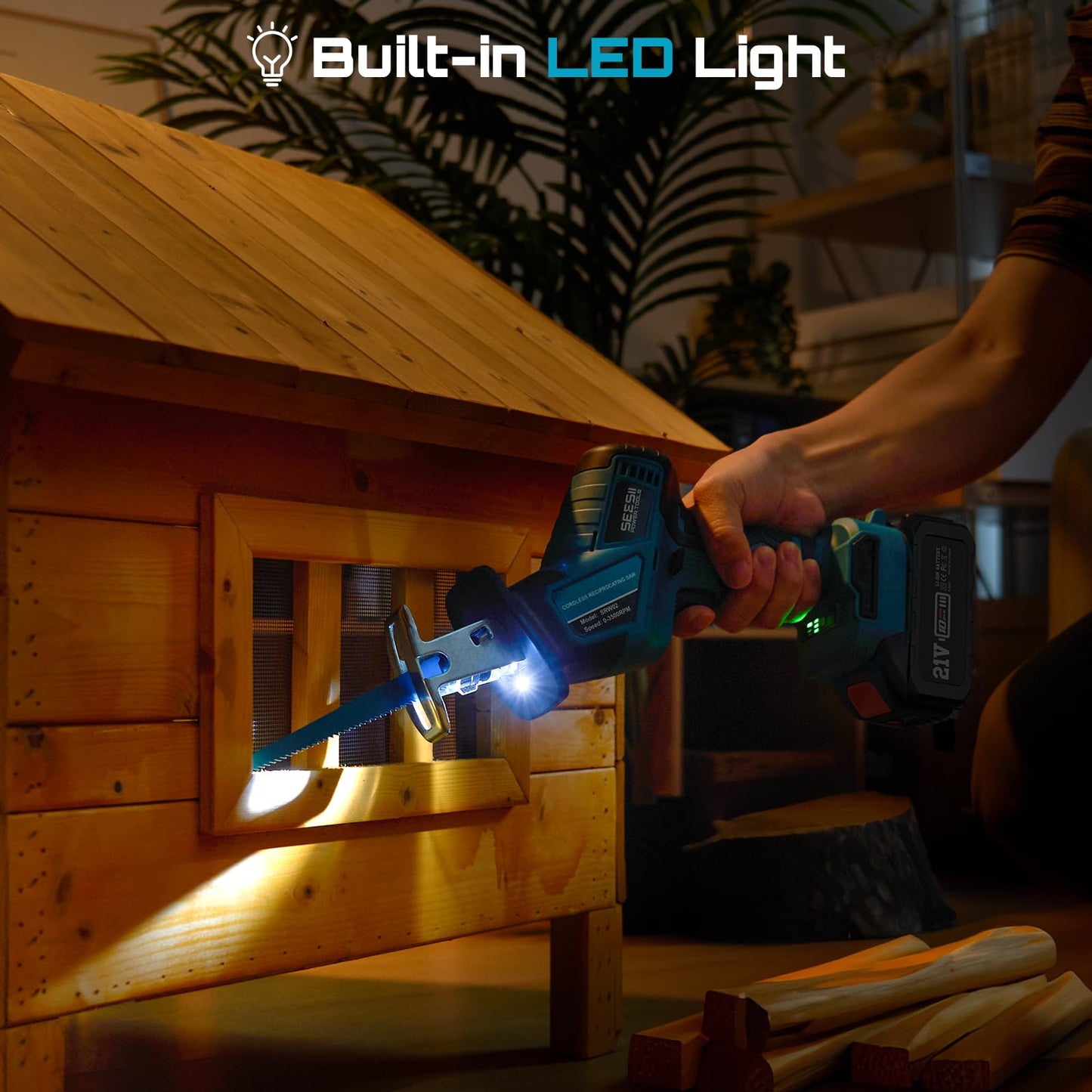 SEESII Bundle Deal - Cordless Brad Nailer and Reciprocating Saw Cordless for Wood Cutting