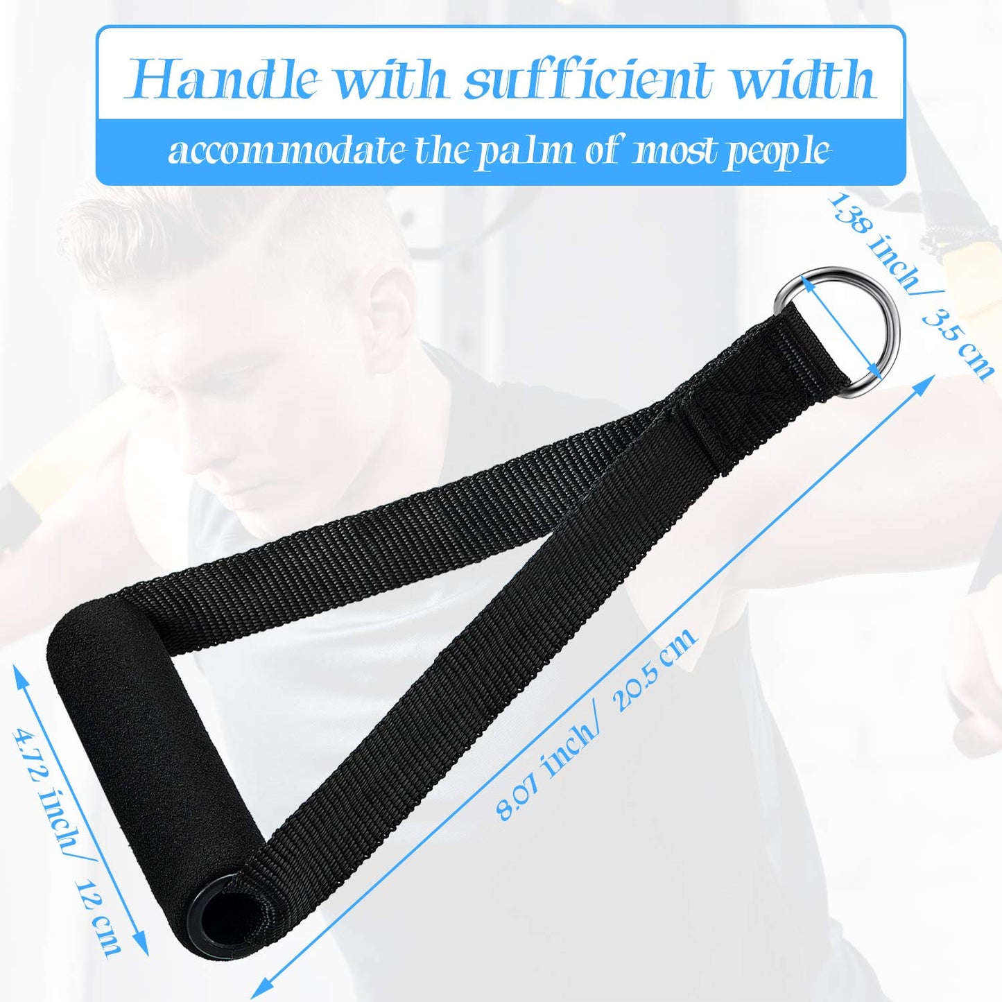 Sumind 8 Pcs Gym Exercise Handles Replacement Cable Machine Attachments for Home Gym Equipment Pulley System Resistance Bands, Strength Trainer, Heavy Duty Workout Handles