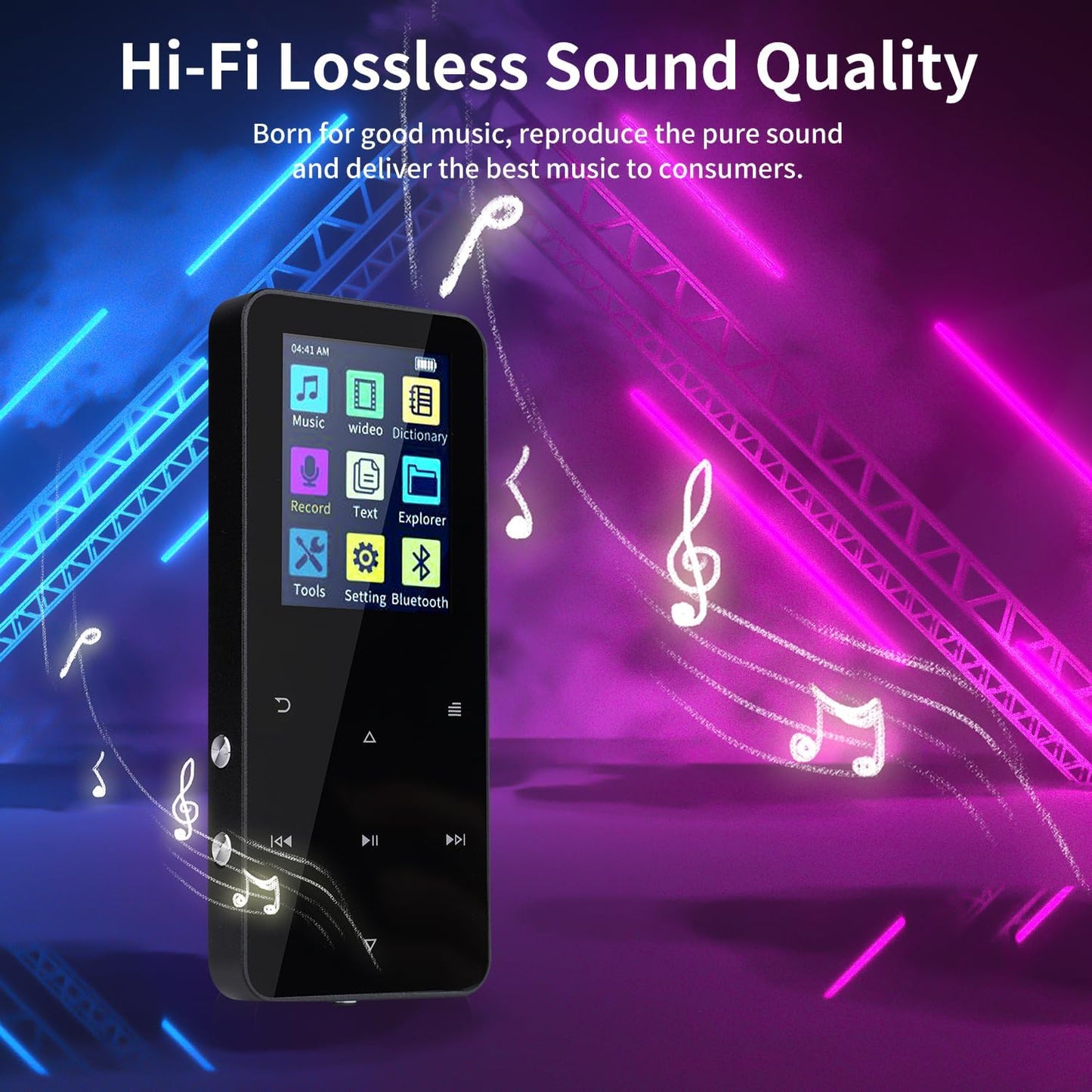VelXurra 144GB Mp3 Player,Music Playe Portable Digital Music Player/Video/Voice Record/FM Radio/E-Book Reader/Photo