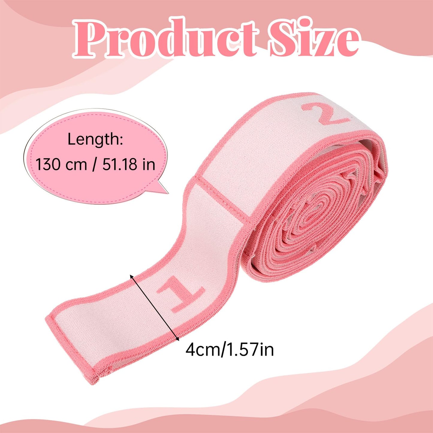 11 Loops Stretch Strap Gymnastics Loop Multi Loop Stretching Band Stretching Strap Yoga Dance Loops Band Yoga Straps for Stretch Pilates Dance Ballet Fitness Gymnastics Exercise (Pink)