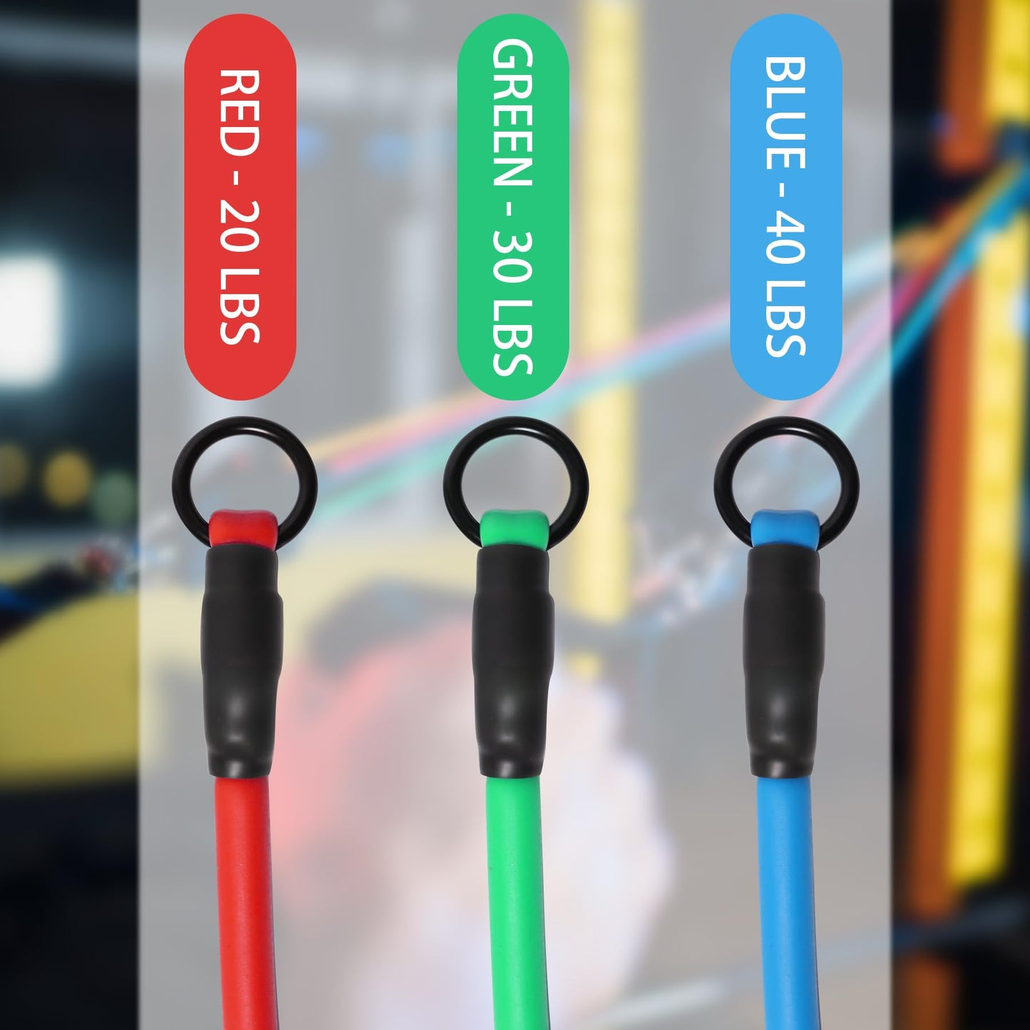 Resistance Bands with Handles for Working Out Women and Men, Exercise Bands with Door Anchor, Stretch Bands for Home Workouts, Simple Guide Included (3pcs Set - 90 lbs)