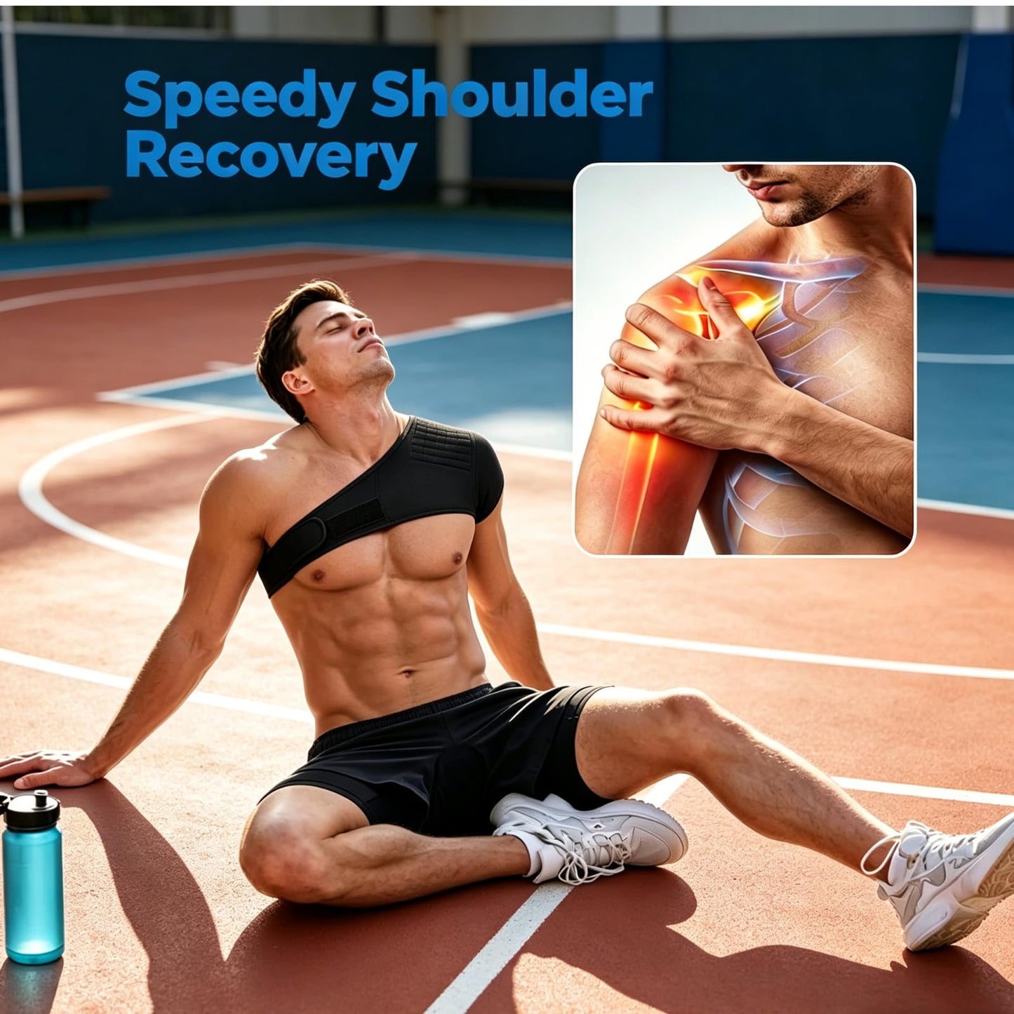 Shoulder Brace, Rotator Cuff Support Brace and Arm Sling for Pain Relief, Shoulder Compression Sleeve for Preventing Strains and Dislocation, Adjustable Fits Left and Right Arm for Men & Women, with Magnetic Therapy to Promote Blood Circulation