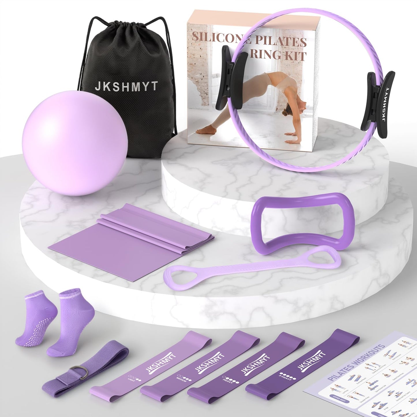 Pilates Ring Kit for Women, Pilates Equipment – 14.5" Home Magic Circle Workout with Pilates Ball, Resistance Bands, Better me Pilates Essentials Starter Set for Beginners Toning Shape Full Body