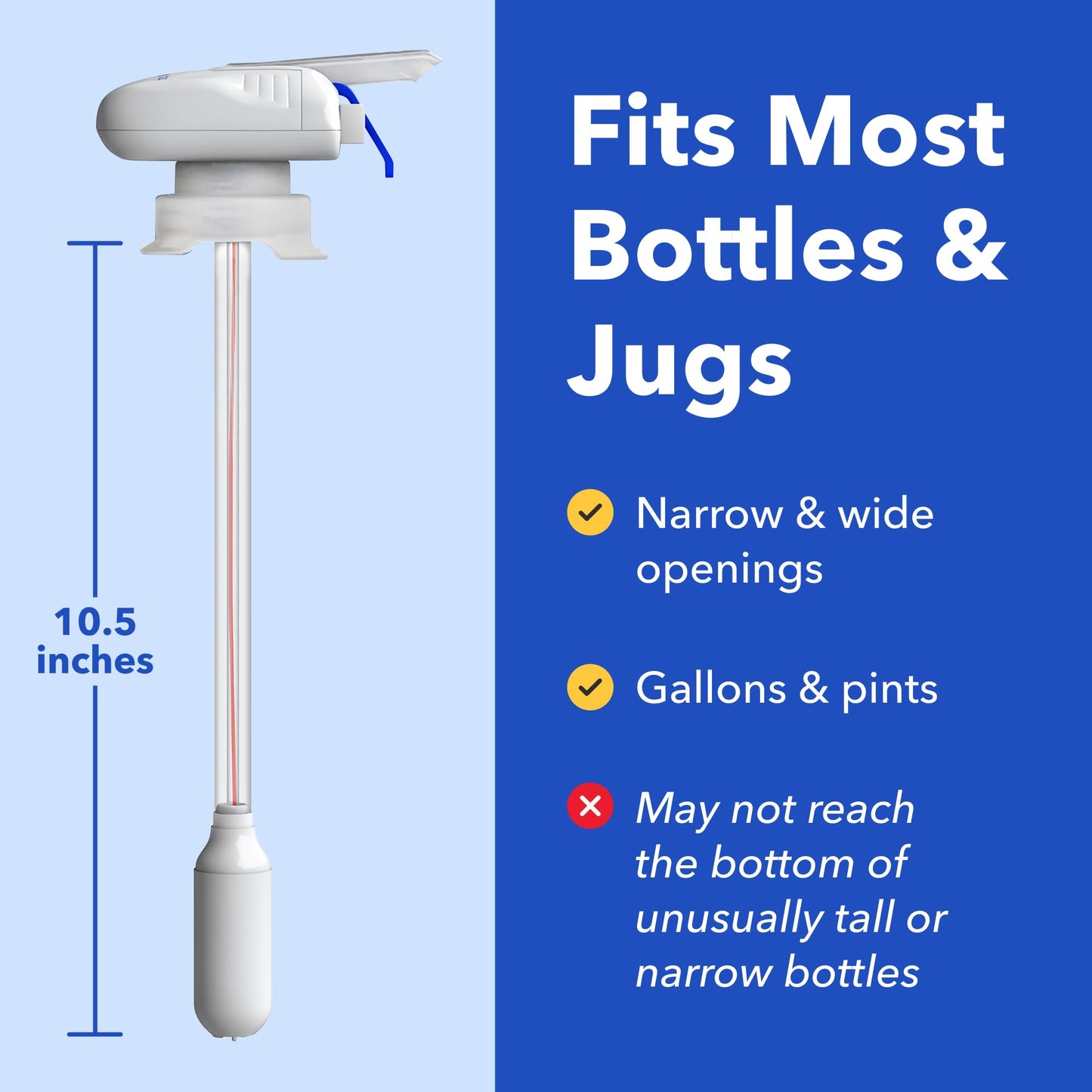 Magic Tap Automatic Drink Dispenser for Fridge, Black (1 Pack), No Spill Milk Dispenser for Fridge, Automatic Milk Dispenser Pump for Gallon Jugs, Water & Juice, Fits Most Bottles, Batteries Required