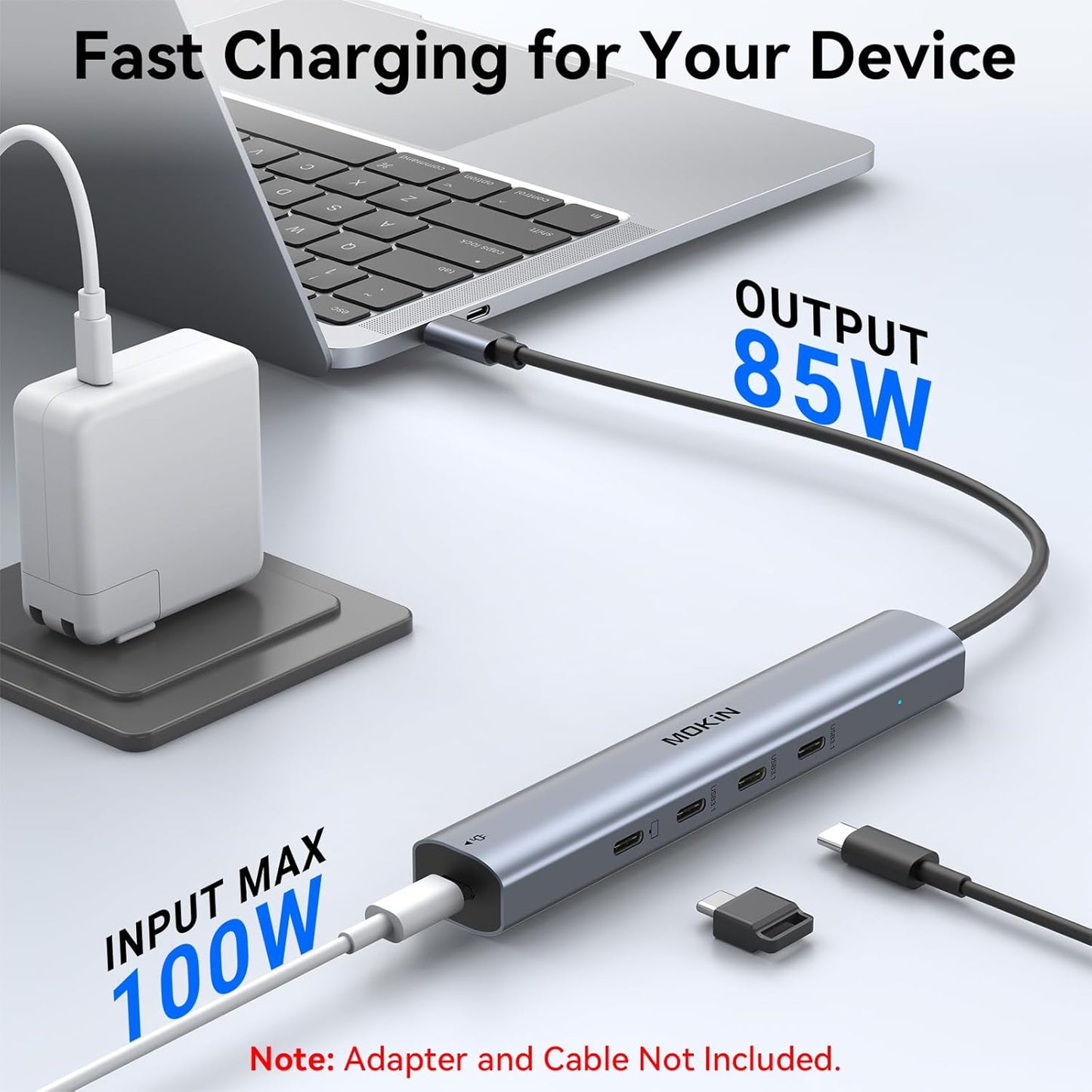 MOKiN 10Gbps, 4K@60Hz Output,100W Transfer,USB4 USB C Hub USB C Splitter with Video PD Charging,Data Multiport Dongle