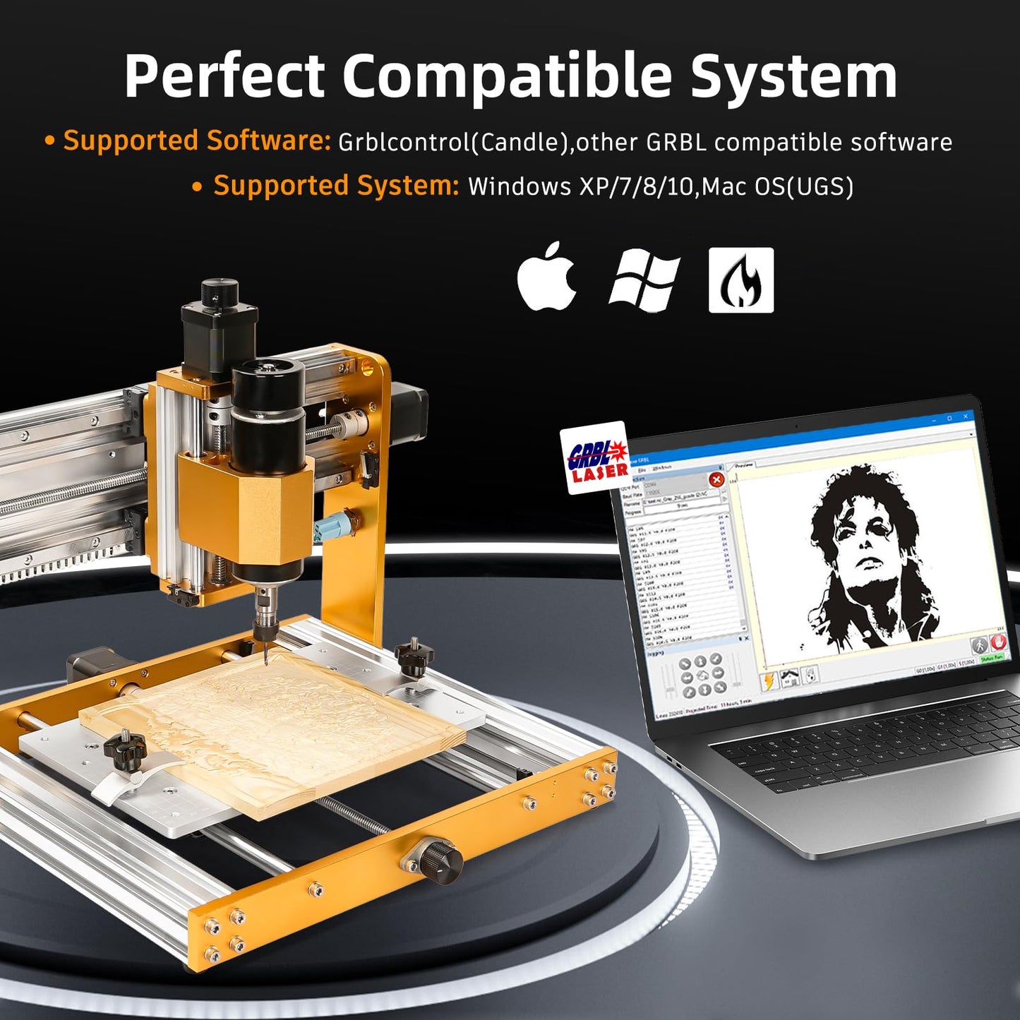 Lunyee 3018 Pro Ultra CNC Machine 500W All-Metal CNC Router Machine, Upgraded 3 Axis Engraver Machine Limit Switches & Emergency-Stop with GRBL Offline Control for Metal, Wood, Acrylic, PCB MDF