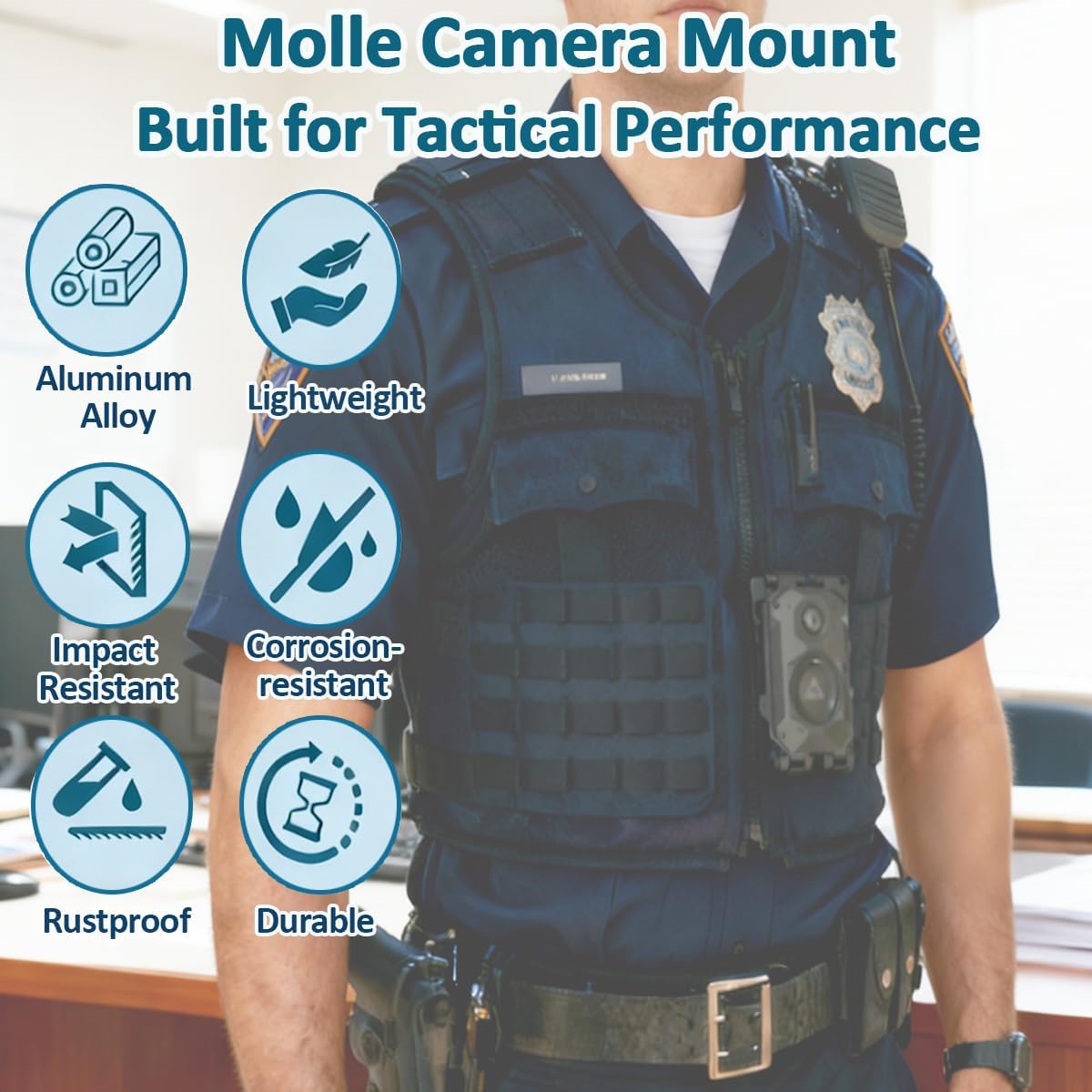 generic 2/3/4, Camera Mount - Compatible with Axon Body Cameras Lightweight Aluminum Alloy Construction, Suitable