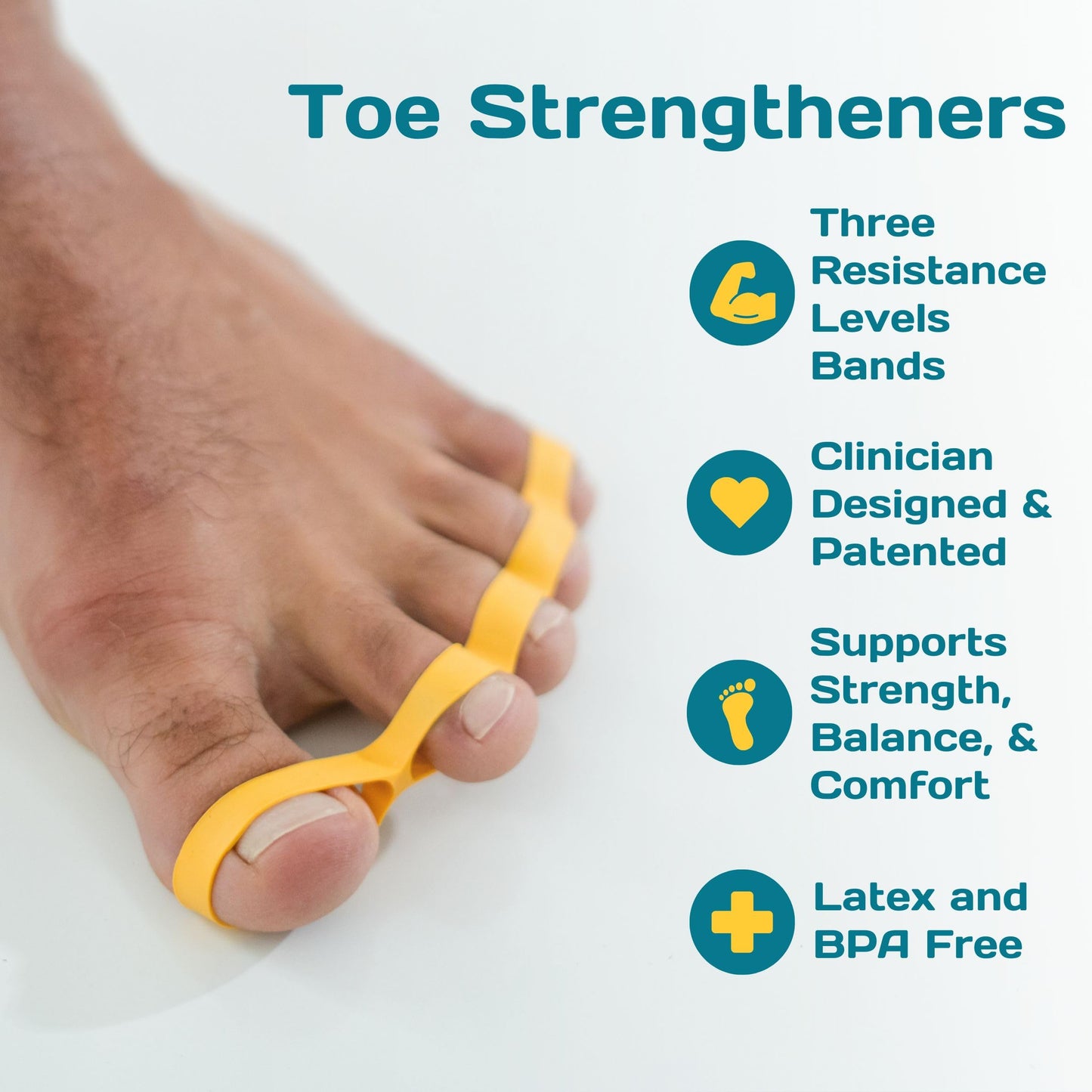 Gait Happens Foot Health Kit – Strengthen & Mobilize Your Feet. Includes: Toe Spacers, Toe Strengtheners, Massage Ball, Resistance Band and Carrying Bag