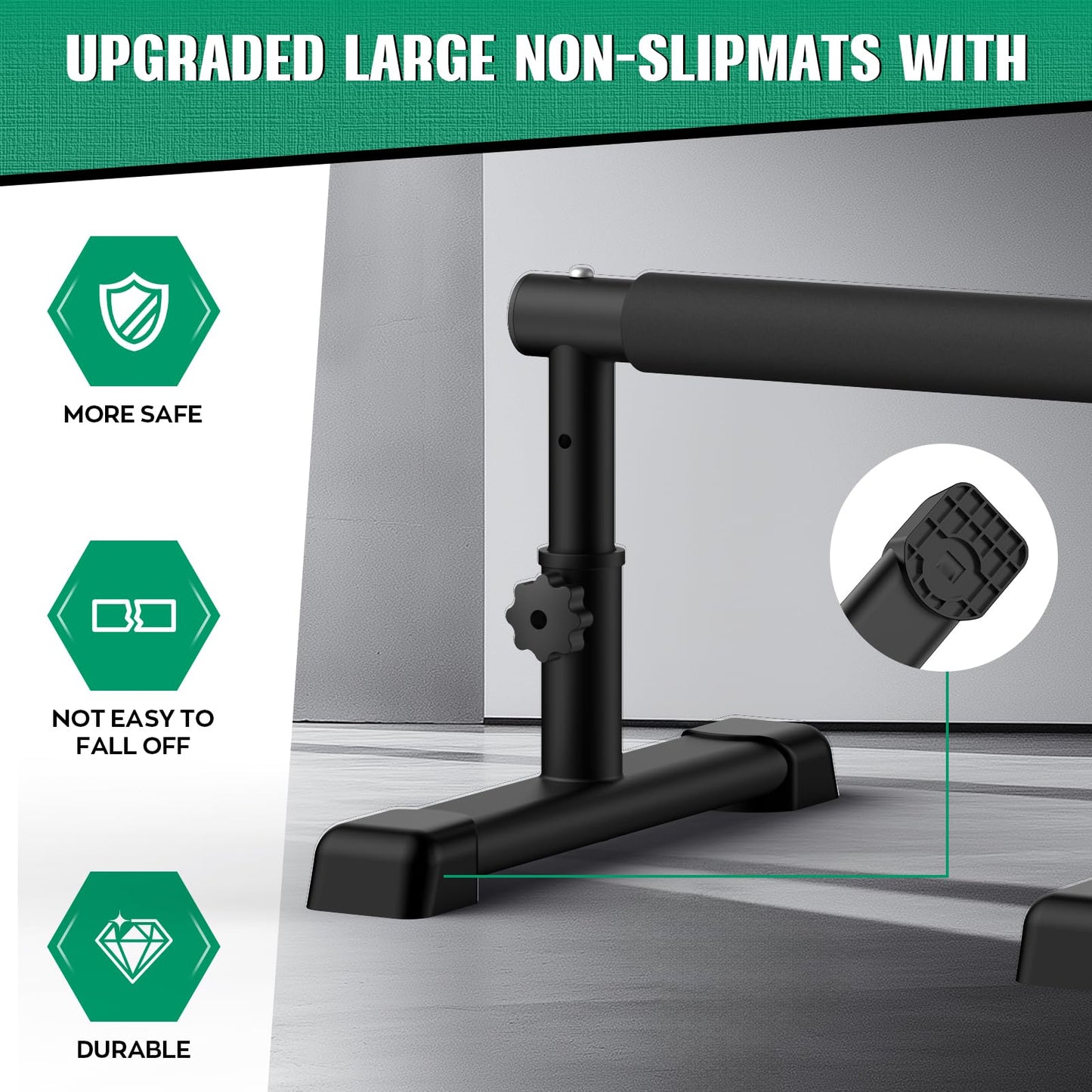 IMAYCC Parallettes Bars, Adjustable 7.5" and 10.6" High Push Up Bars Strength Training For Handstands, Full Planche & Dips, Calisthenic, Gymnastic, Push Up Stands Handle for Floor Workouts Calisthenics Equipment