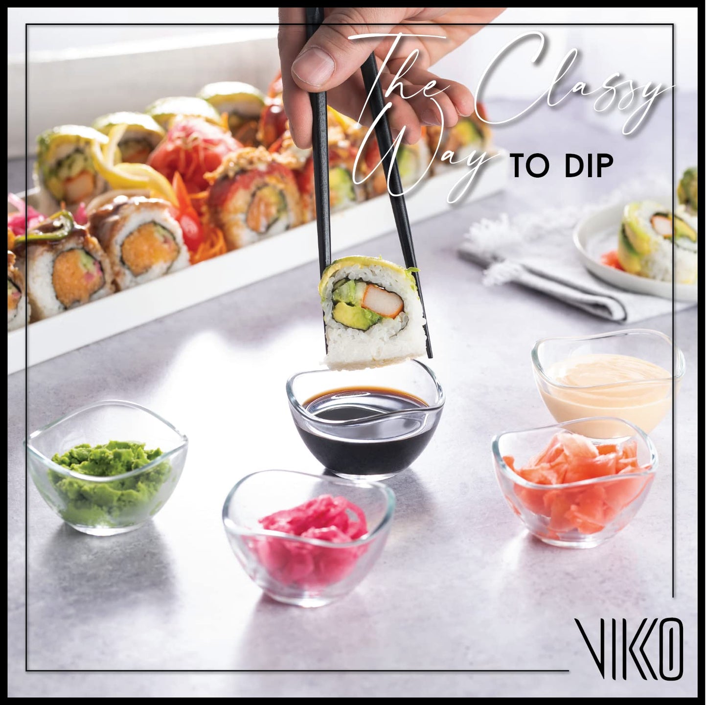 Vikko Mini Glass Bowls, Set of 12 Soy Sauce Dishes, Small 2.25 Ounce Dipping Sauce Cups, Dipping Bowls, Multi Purpose Small Glass Bowls for Dessert, Candy, Kitchen Prep, Dishwasher Safe