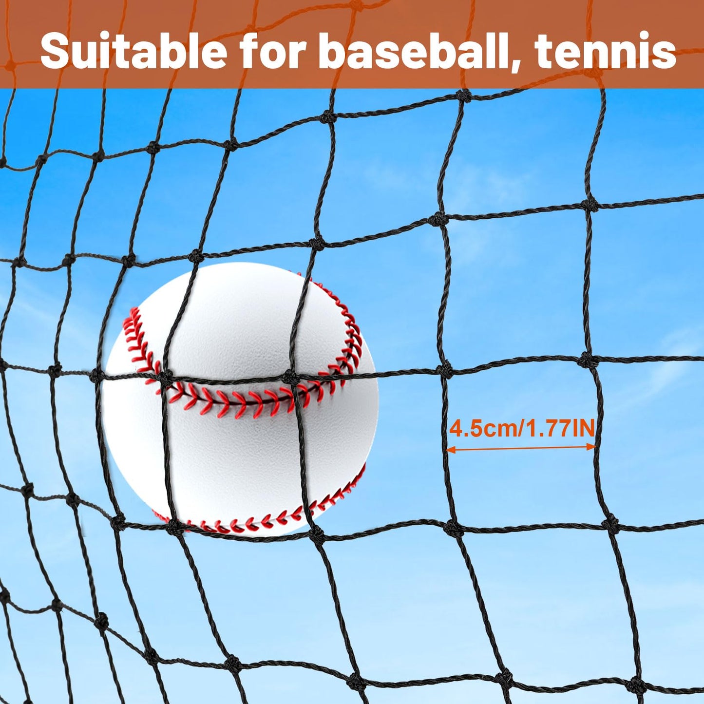 Batting Cage Net, 10x10x35 ft Heavy Duty Enclosed Batting Net With Door, Only Net, No Poles and Frame, Professional Softball Baseball Nets for Batting and Pitching, Batting Cages for Backyard