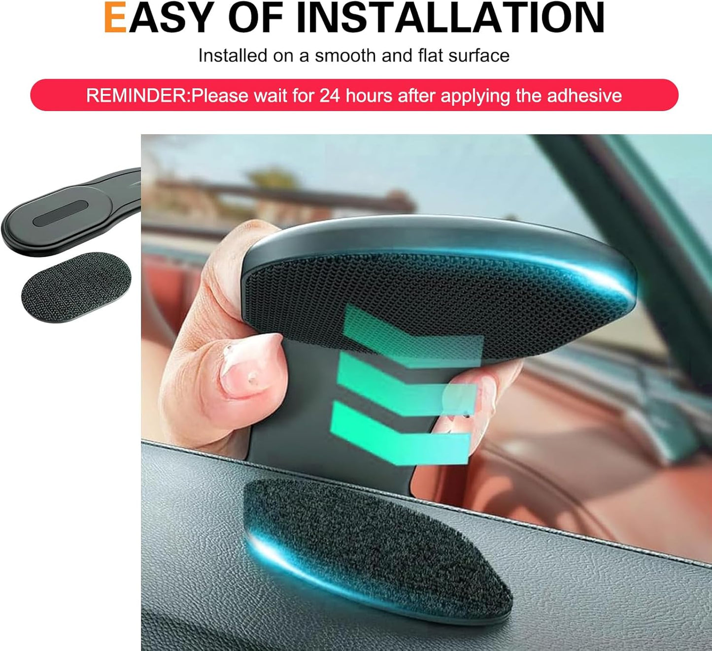 Cuymoap 360-degree Car Phone Holder, Strong Adsorption Anti-Fall Navigation Bracket with Hook and Loop Fastener