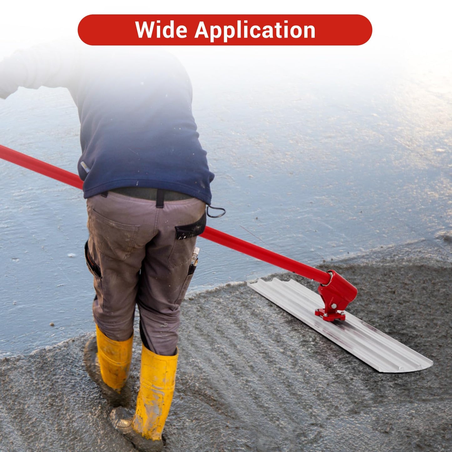 Aluminum Magnesium Alloy Concrete Float 48 x 8 Inch, Concrete Bull Float Tools Kit with with 4 Floats Handle Bracket, Screeding and Finishing Tool Kit for Professional Concrete Work