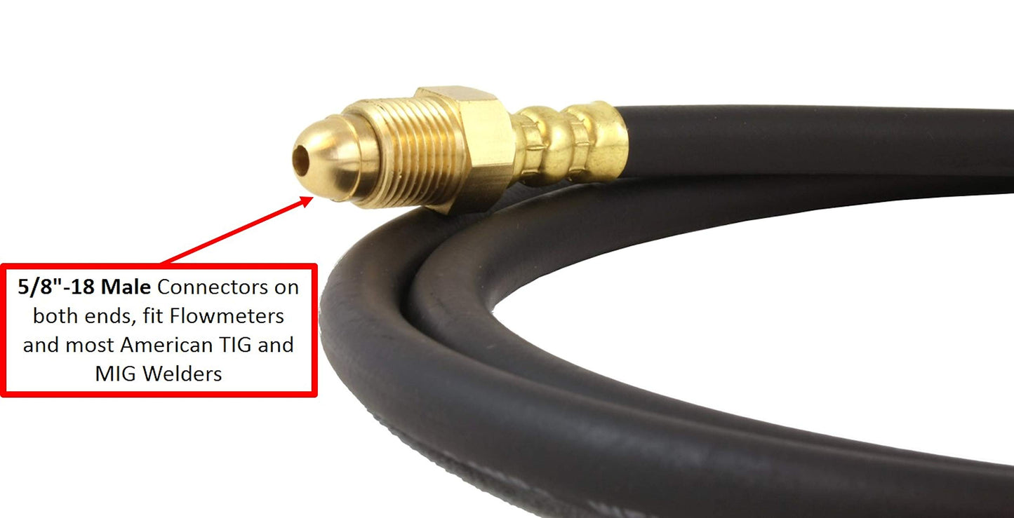 Argon CO2 - TIG/MIG Flowmeter - Welding Regulator - High-Flow - SÜA with 10 Feet Argon Hose- CGA580 - HDV