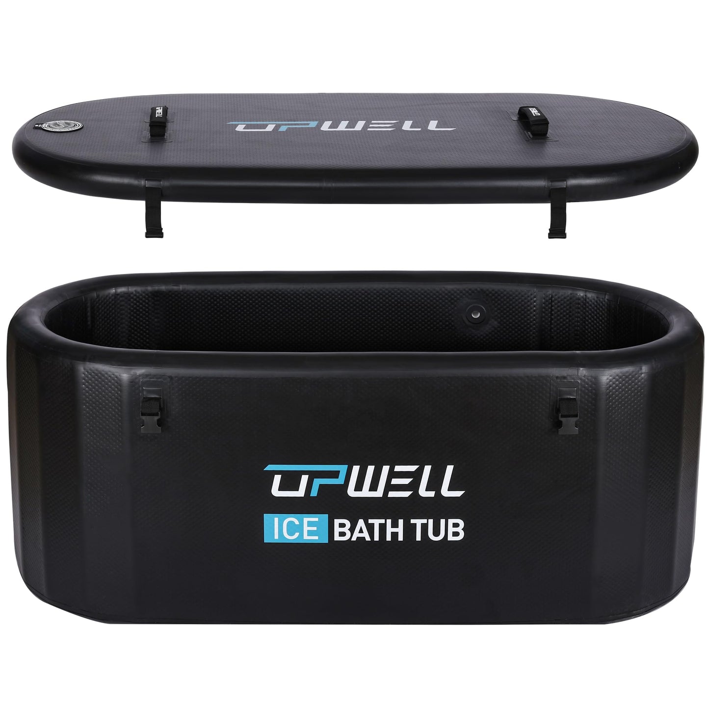 UPWELL Cold Plunge Tub Large Portable Oval Inflatable Ice Bath with Cover Tub for Cold Water Athletes Large Baths for Therapy Recovery at Home or Outdoors Ice Plunge Black