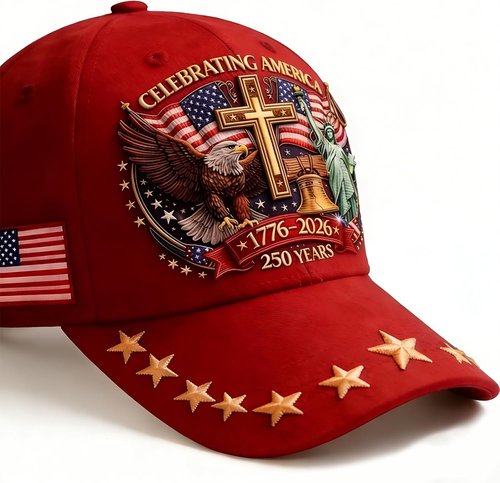 250th Anniversary USA Hat - Eagle Liberty Cross Design | Adjustable Baseball Cap for Men & Women