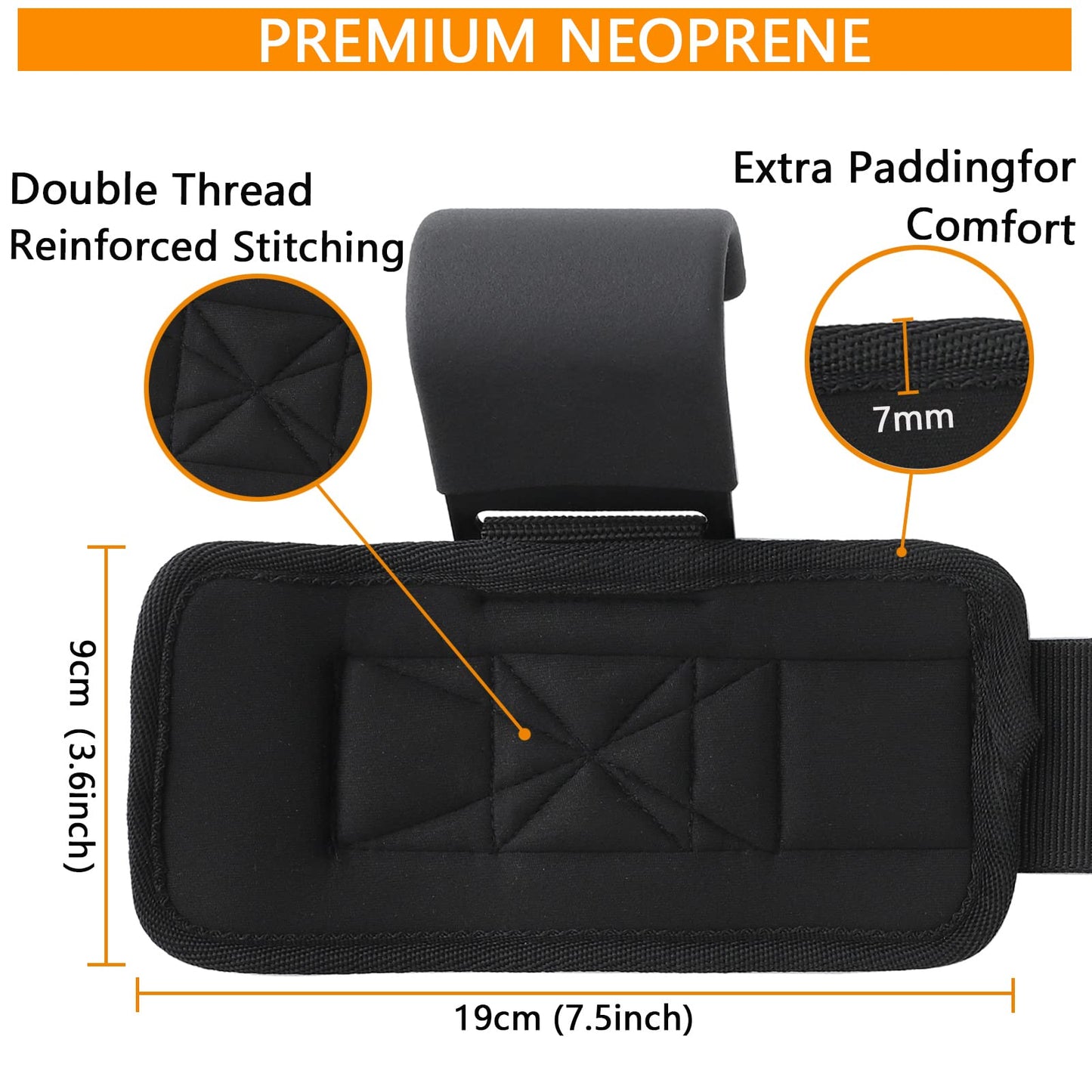 Weight Lifting Hooks (Pair), Heavy Duty Lifting Wrist Straps with 9cm Width Neoprene Padded, Hand Grip Support for Deadlift, Powerlifting and Pull Ups, Weightlifting Gym Gloves for Men and Women