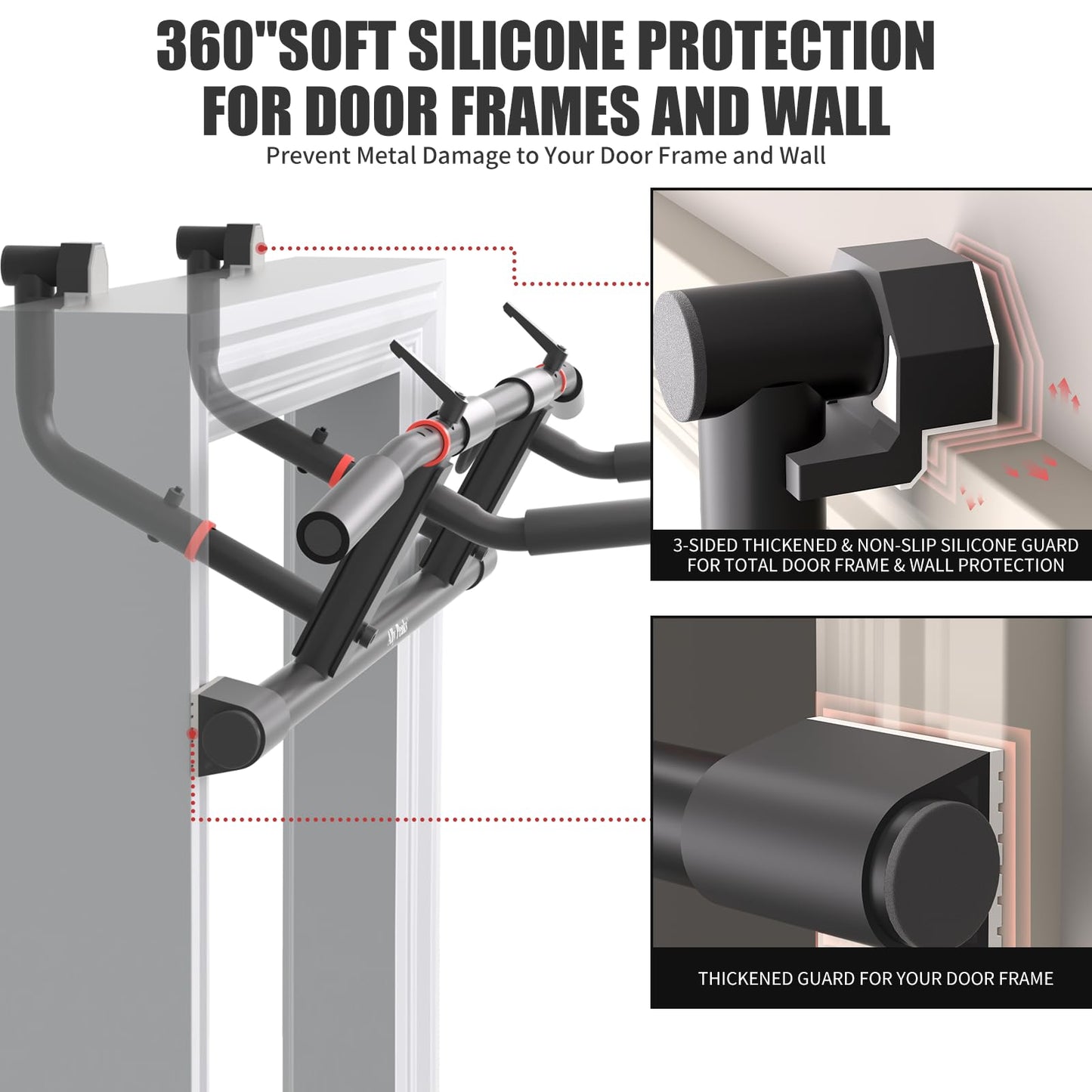 Ally Peaks Pull Up Bar for Doorway,Adjustable Handle Width Pullup Bar with 2Pcs Exercise Resistance Bands,New 2026 Upgraded At Home Workout Equipment Chin Up Bar,Multiple Original U.S. Patents