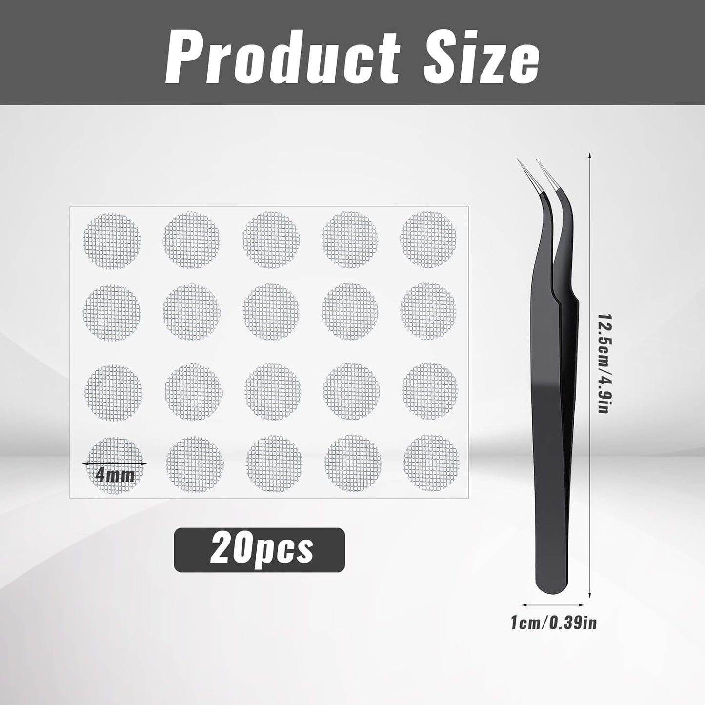 Macuezu 20 4 Mm PCS Earbud Mesh Replacement with Tweezers, Stainless Steel Earbud Dust Filter Mesh Compatible with Most