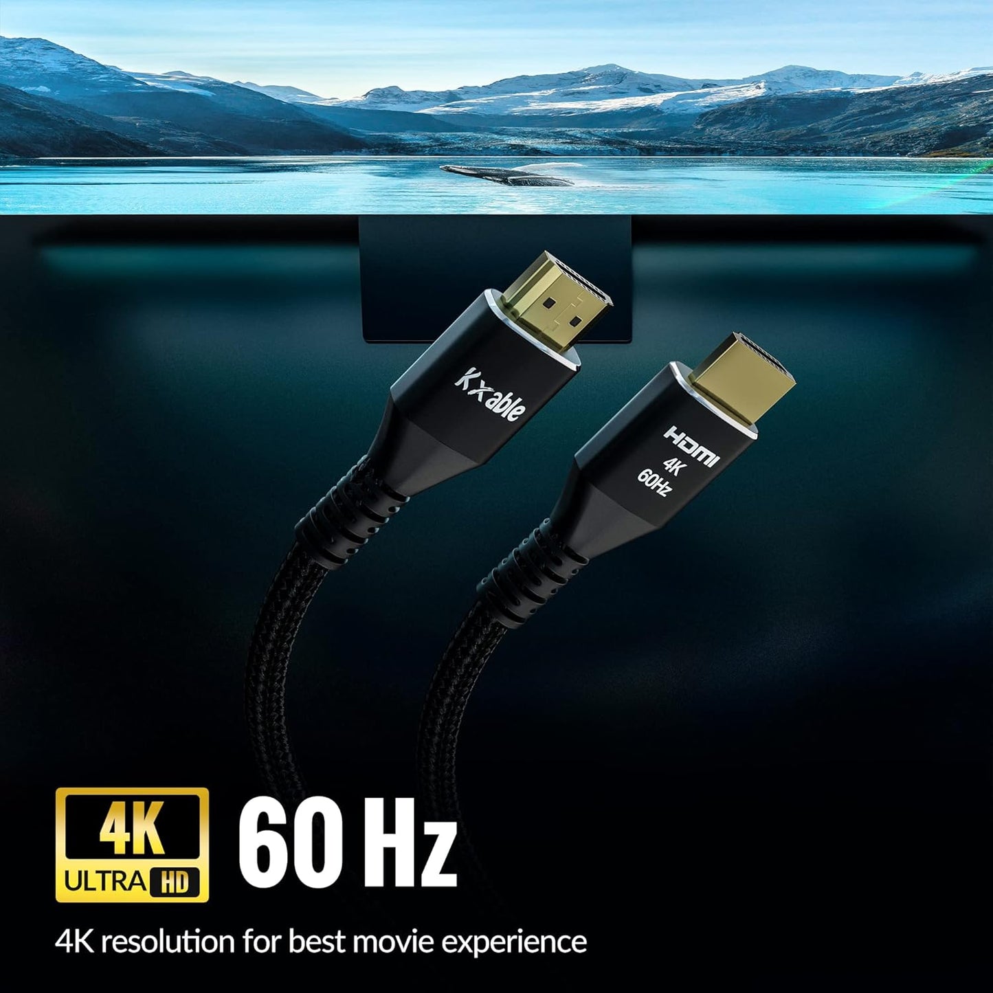 4K 8 (3 Pack), 2.0 4K 60Hz, 2K ,1080P, 2.2, PS5, HDMI Cable Feet Ultra HD HDMI Cable, Nylon Braided & Gold-Plated