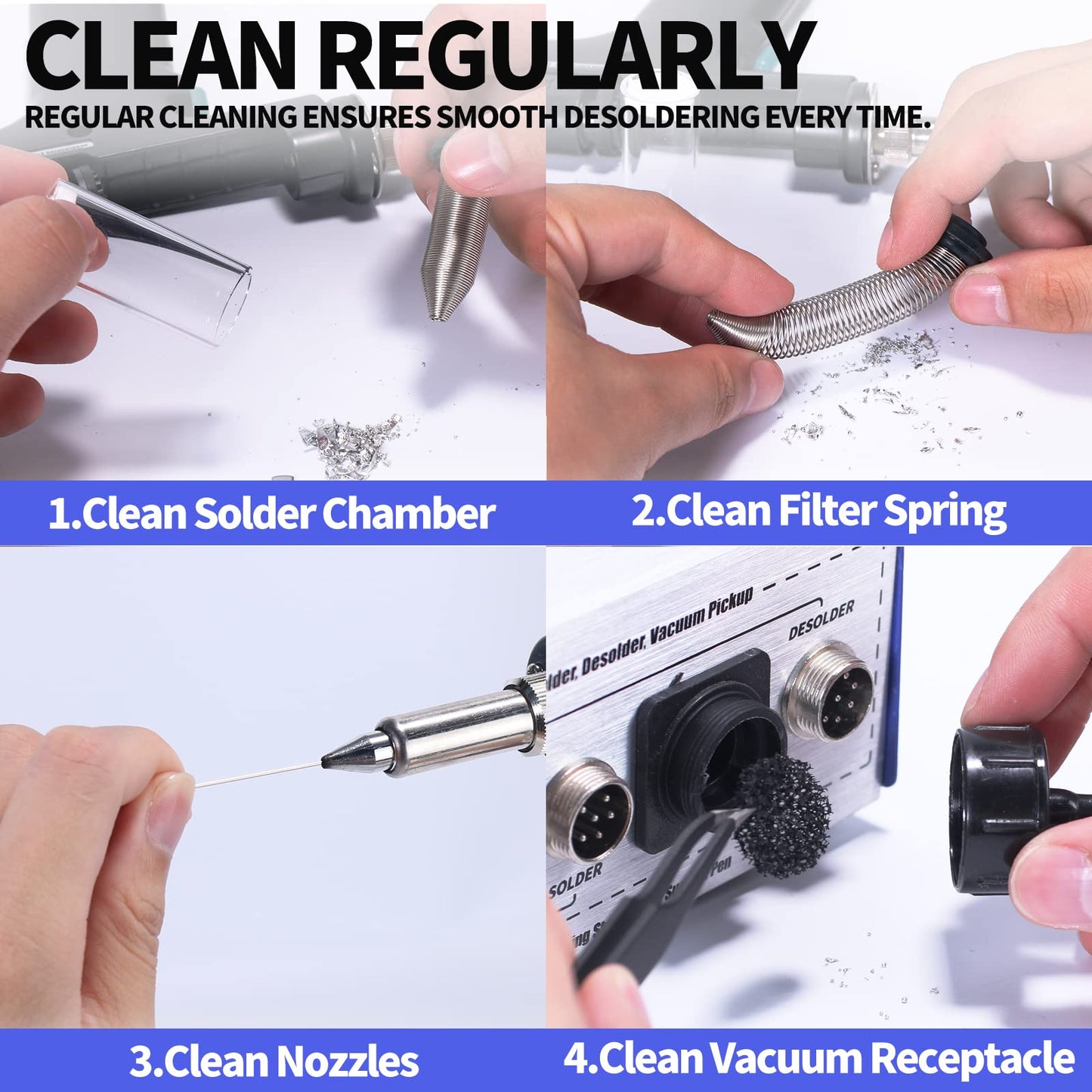 YIHUA 948-II 4 in 1 Hot Air Rework Soldering Iron and Desoldering Suction Tin Gun Station with Suction Pick Up Pen °F /°C