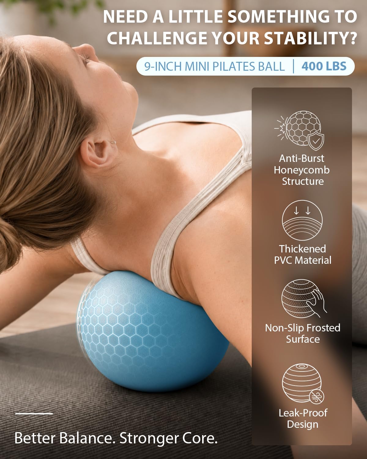 LIONSCOOL Pilates Ring Set (Black) - 14" Anti-Deformation Magic Circle with Padded Handles, 9" Mini Ball, Non-Slip Fabric Resistance Bands, Guide & Bag
