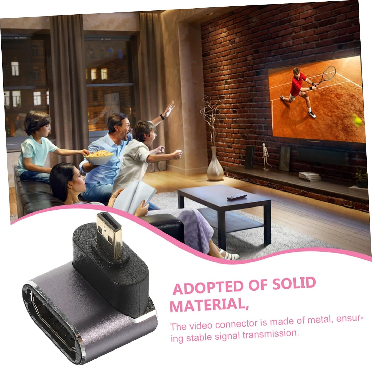 Veemoon Video Connector Adapter for Laptop and Projector Female to Male Angled Converter Space-Saving Design for Signal