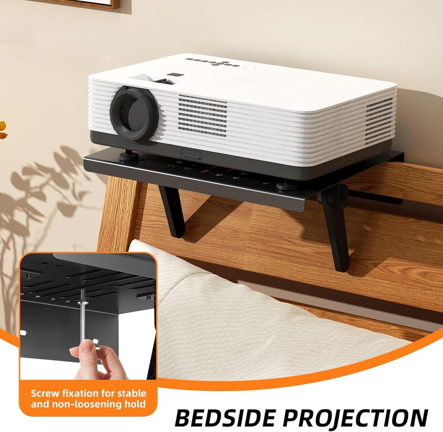 CABTE (11.81 9.45inch) Metal Projector Mount Adjustable Angle, Suitable for Projectors and Speakers Perforated Design