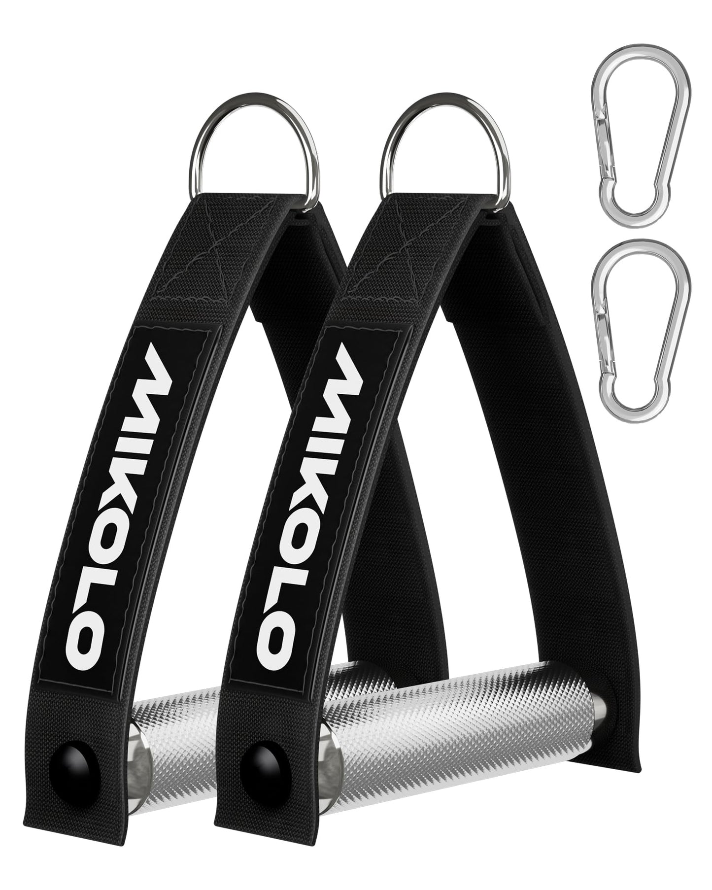 Mikolo Aluminum Alloy Cable Machine Handles, Exercise Handles D Handle Cable Attachments for Gym, Durable Cable Machine Attachment for Cable Crossover Training (with Bearing and 15mm Steel Tubing)