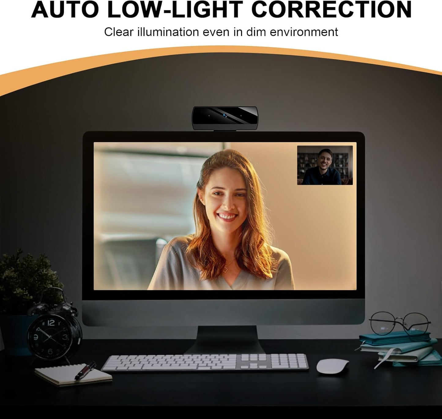 Diccik 1080P Webcam with Microphone, Full HD Video Calling Web Camera, HD Light Correction Streaming Webcam