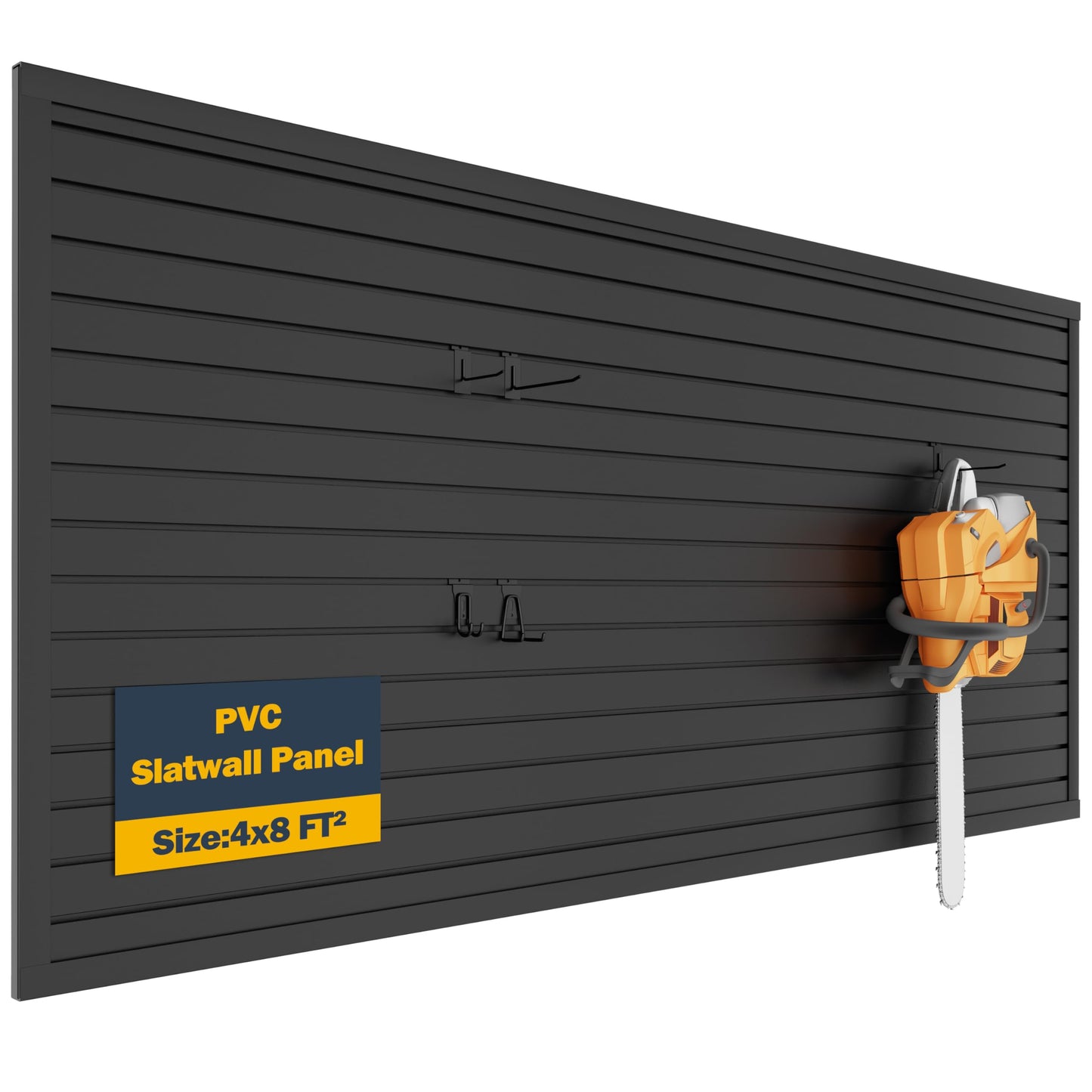 FOFARY Slat Wall Paneling 4 x 8ft, PVC Slatwall Garage Wall Organizer, Black Slatwall Panels Garage Tool Organizer Wall Mount Storage Systems