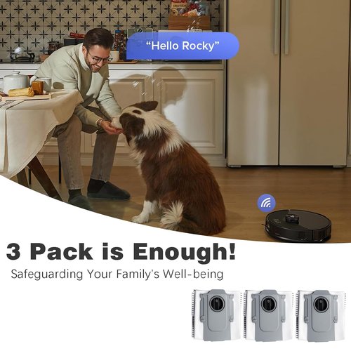 3 Pack 2.7L Dust Bags for Roborock Q Revo/Pro+/MaxV/S8 Max Ultra/QV35A/Saros 10/10R - Compatible Vacuum Cleaner Replacement Bags