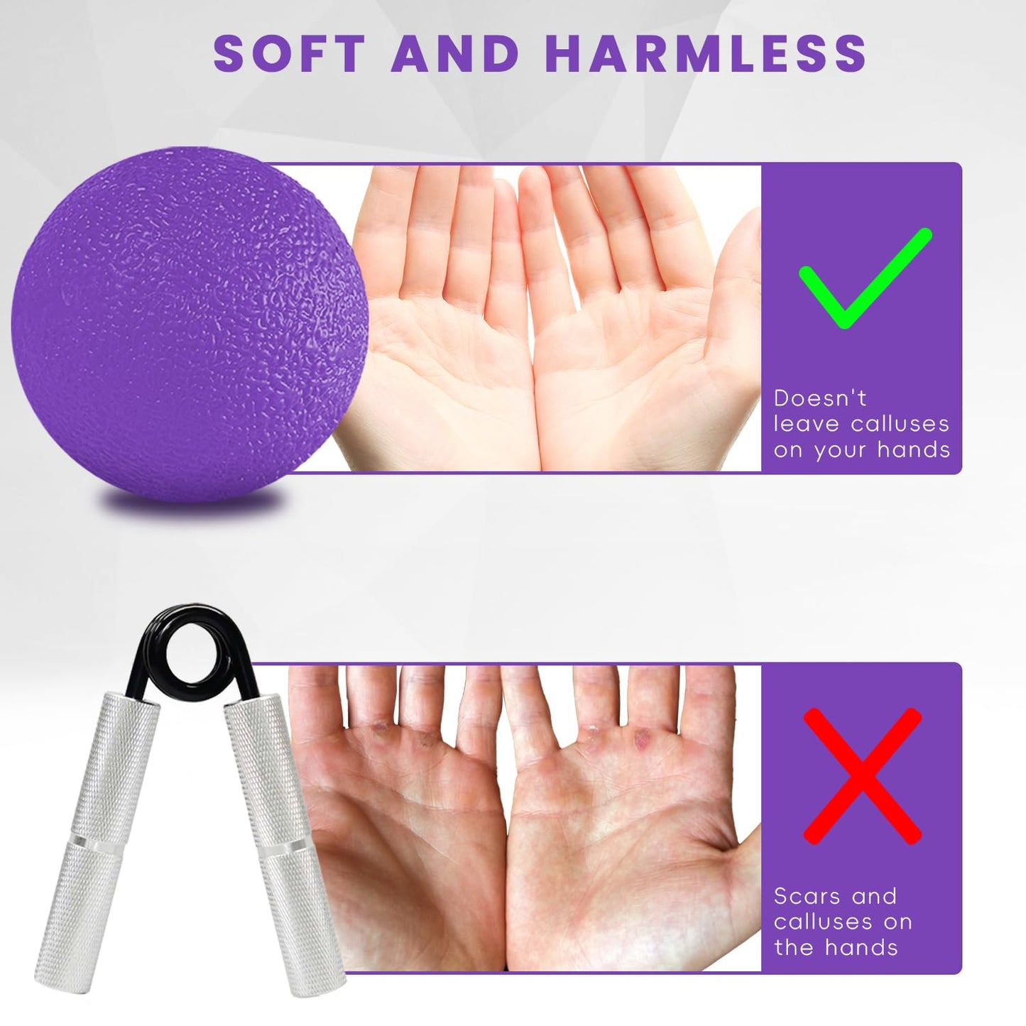 Ortarco 3 Pack Stress Balls for Adults, Hand Strengthening Devices Exercise Balls Physical Therapy Ball, Squeeze Balls for Hand Therapy, Hand Exerciser for Hand Finger Forearm Wrist Training and Relax