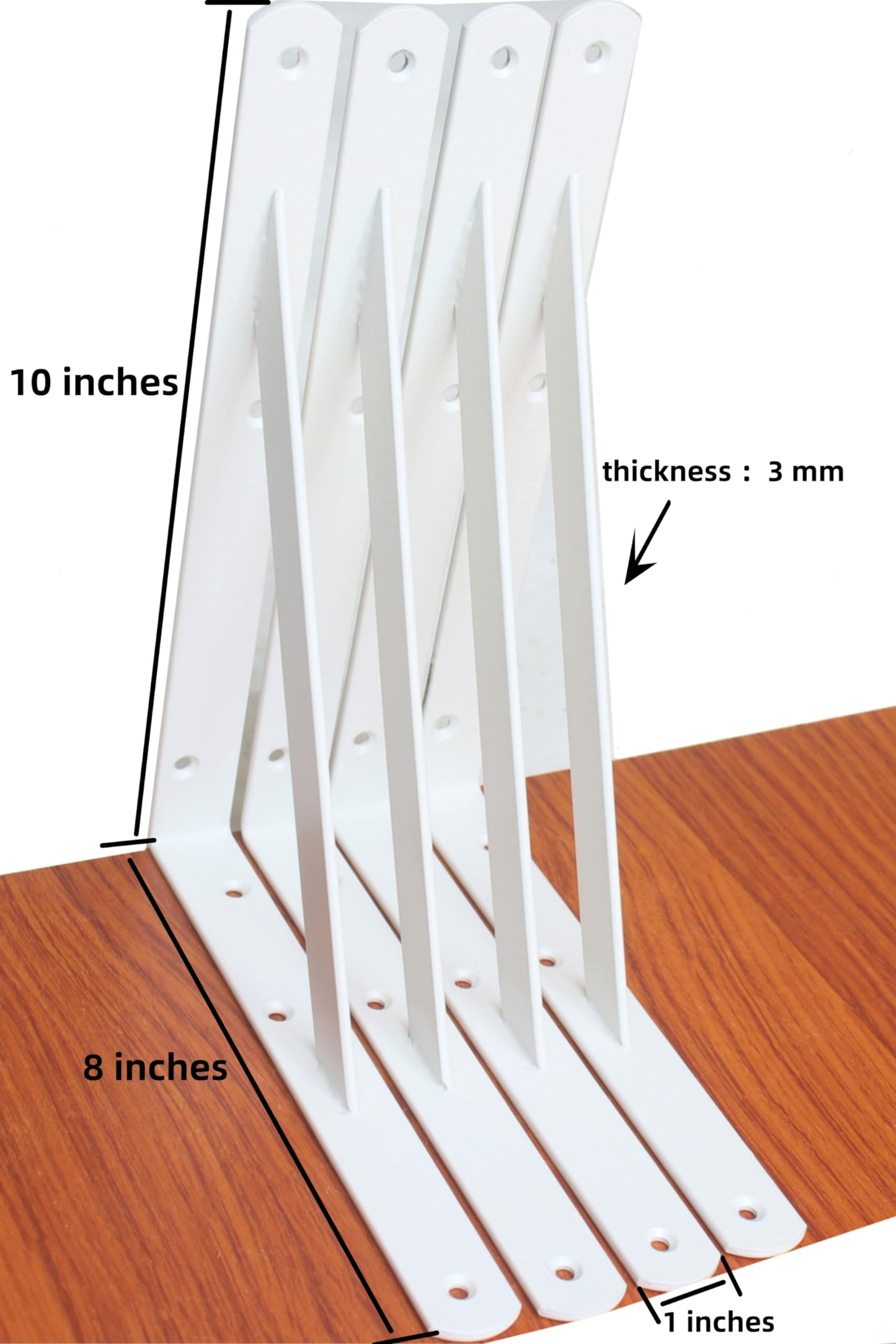 12 Pack L10 x H 8" White Heavy Duty Shelf Brackets with Screws Metal Shelf Brackets Shelf Support Angle Brackets for Shelves L Brackets Heavy Duty Floating Shelf