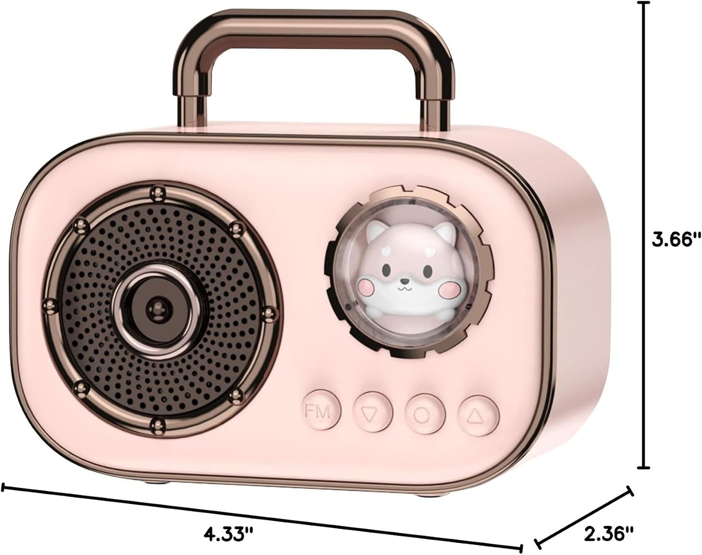 SpringFlora Sound,4H Wireless Bluetooth Speaker, Cute Mini Portable Speaker,Loud Playtime, Mic,TF/SD Card, Aux