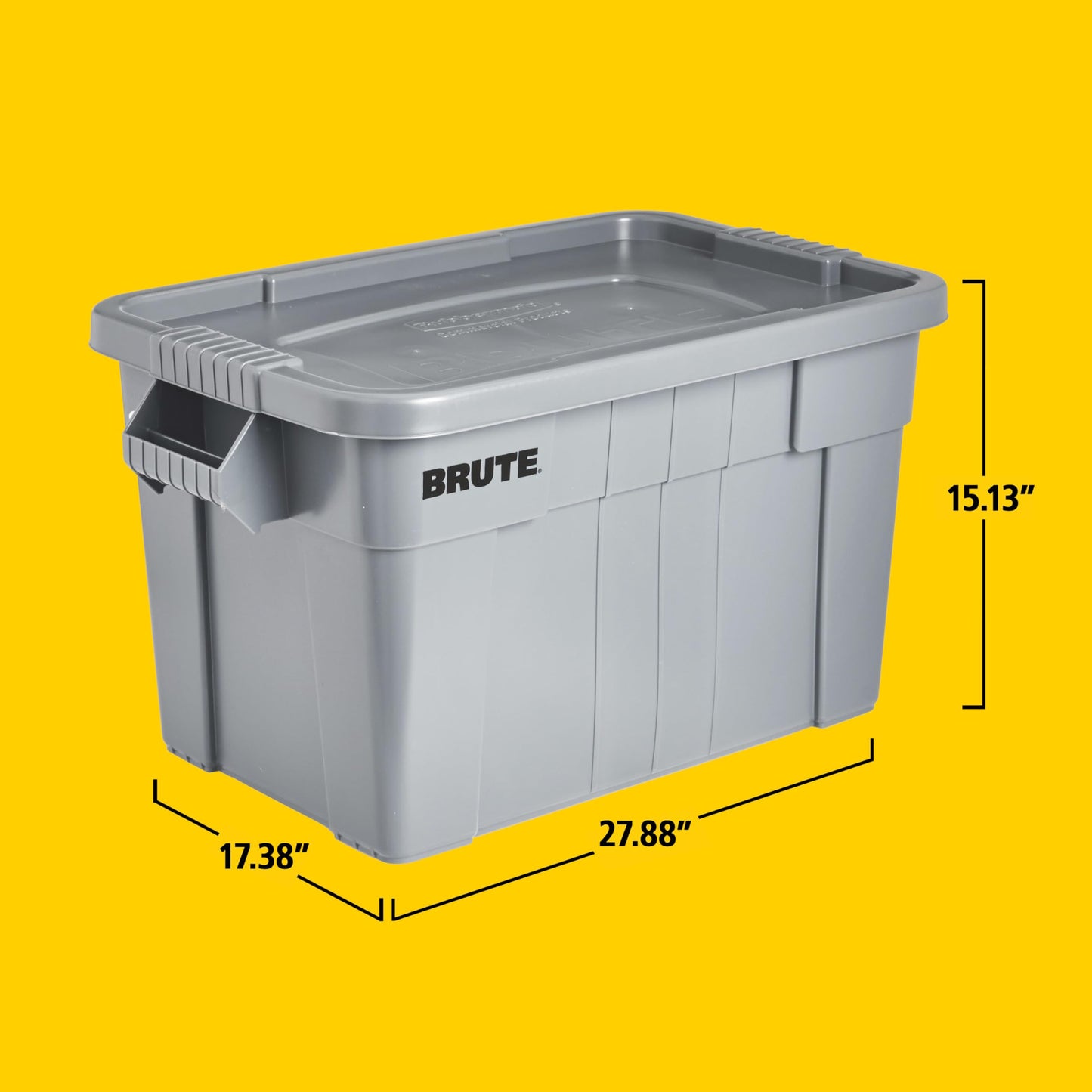 Rubbermaid Commercial Products BRUTE Tote Storage Bin with Lid, 20-Gallon, Gray, Rugged/Reusable Boxes for Garage/Moving/Camping/Basement Storage/Kitchen/Warehouse/Outdoor, Pack of 1