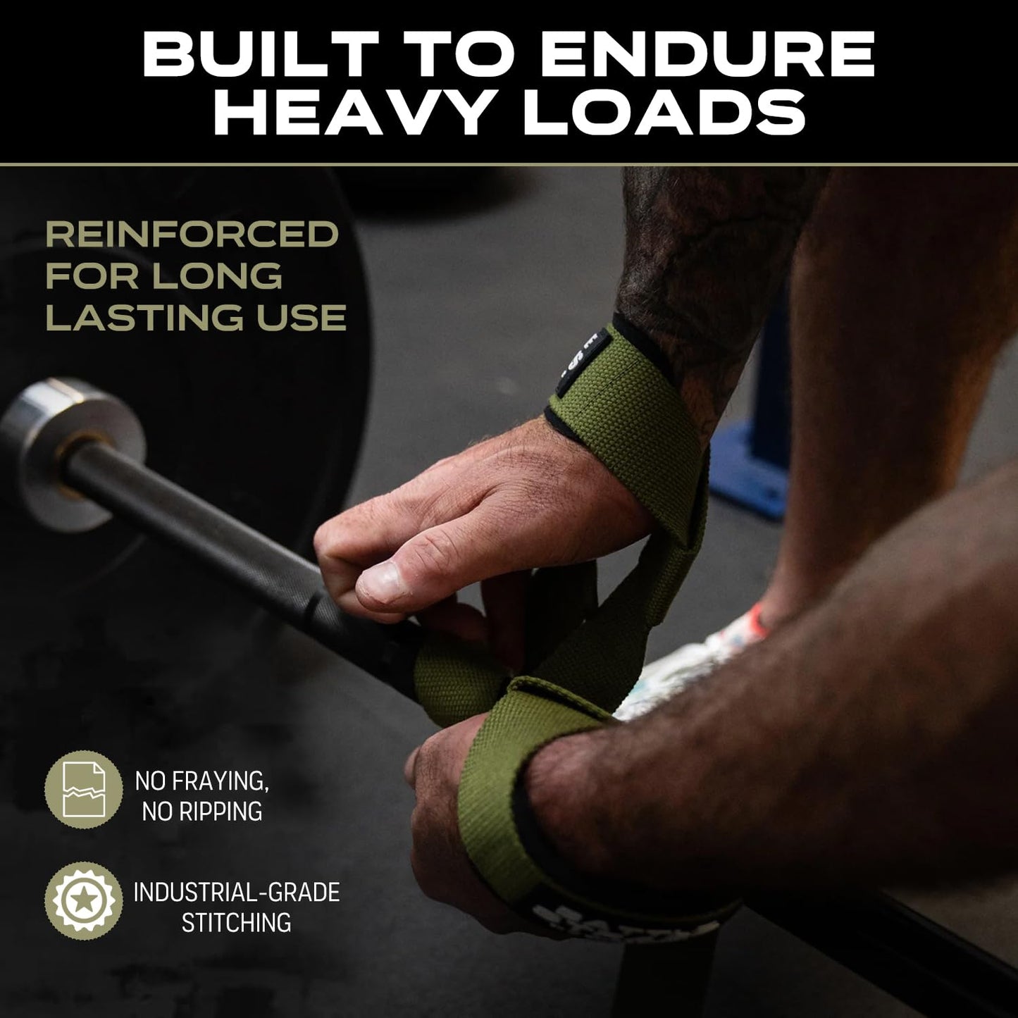 Battle Bunker Weightlifting Straps- Premium Padded Lifting Strap for Superior Grip & Comfort- Gym Straps for Deadlifts, Rows & Pull-Ups- Boost Strength & Reduce Grip Fatigue for Bodybuilding