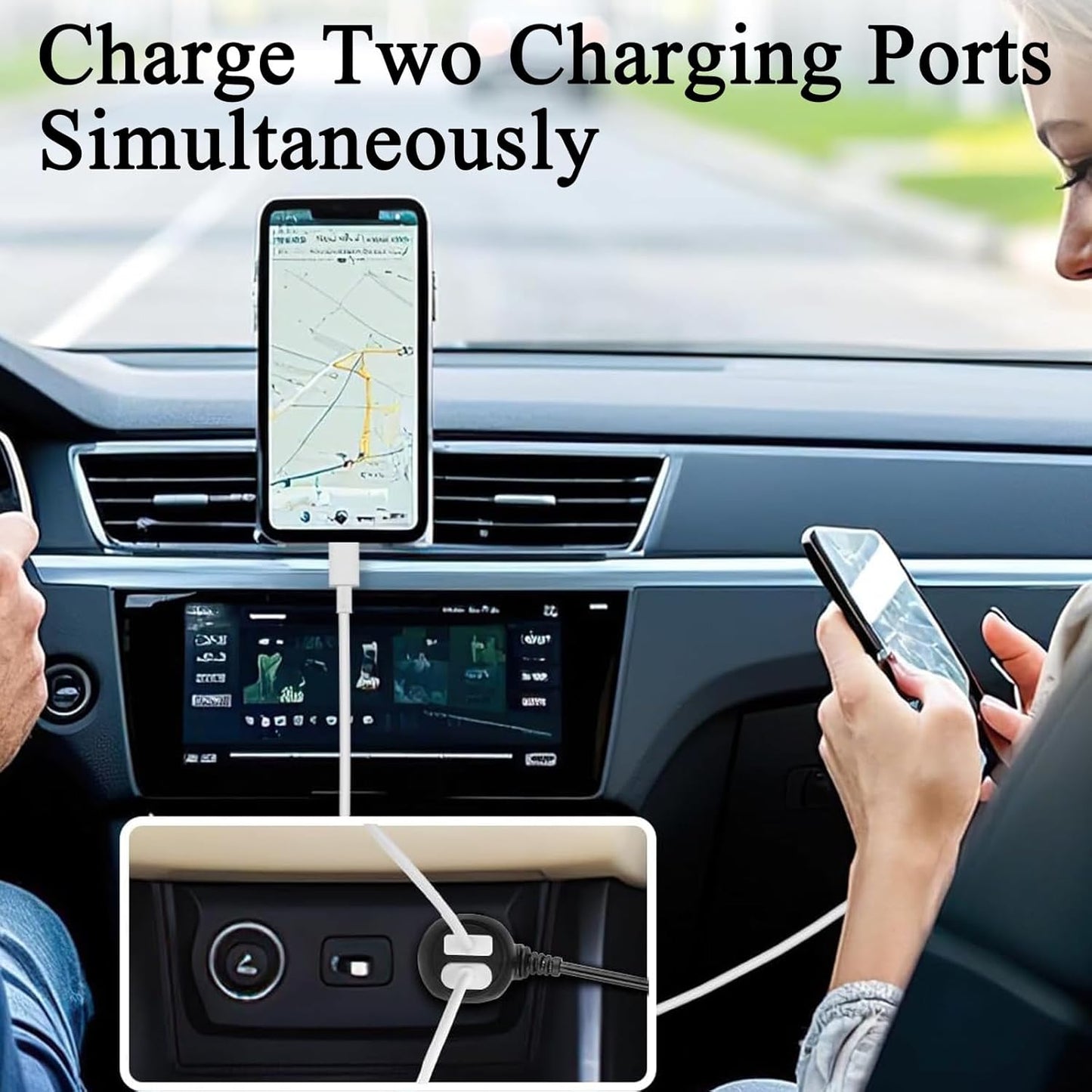 12V-24V (11.5FT) MAYWILLA Car Dash Cam Charger Cable,Mini USB Dash Cam Power Cord with Dual USB Port Vehicle Charging