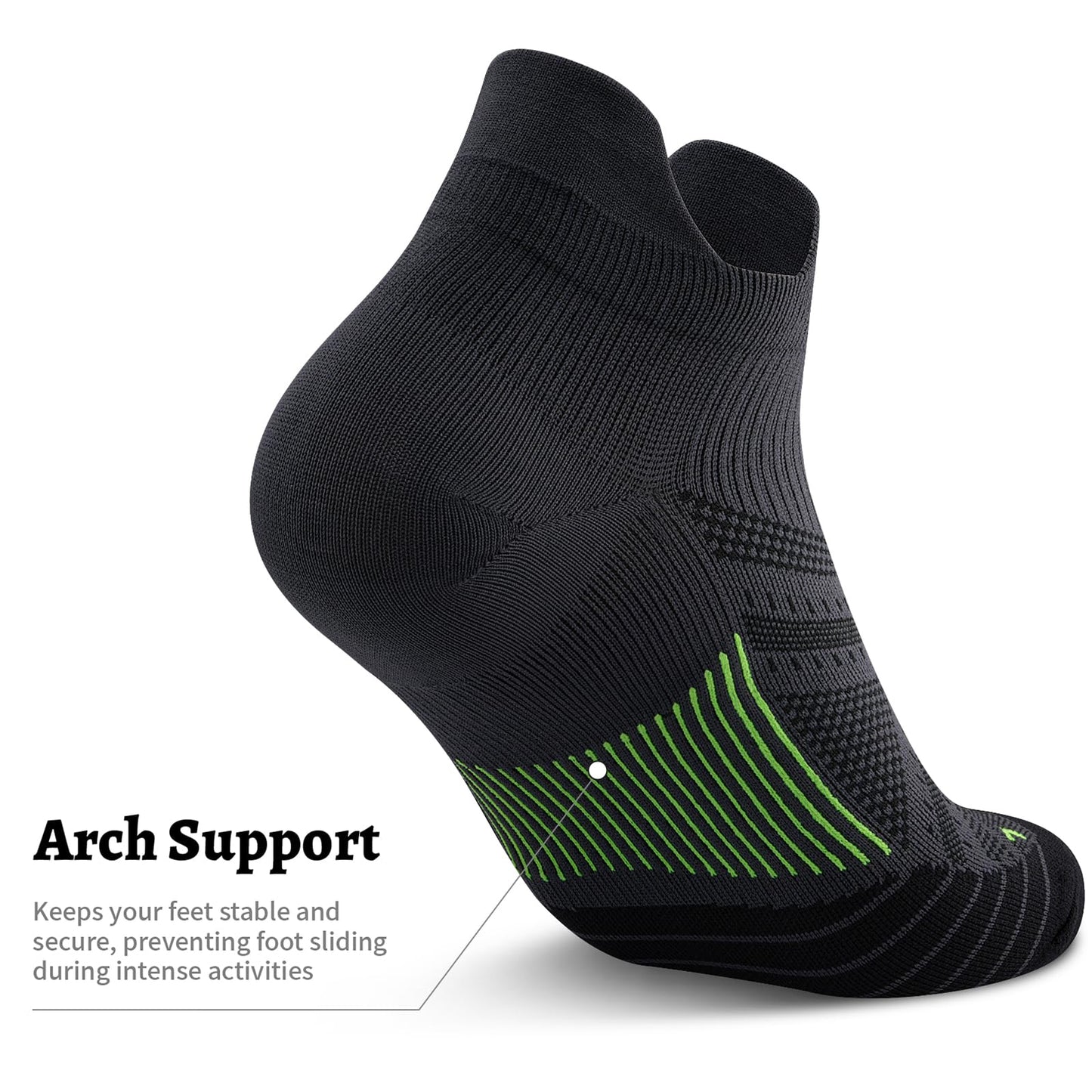 PAPLUS Compression Socks for Men & Women, Low Cut Ankle Running Socks with Arch Support, Plantar Fasciitis Relief for Walking, Cycling, Golf, Travel, Nurses