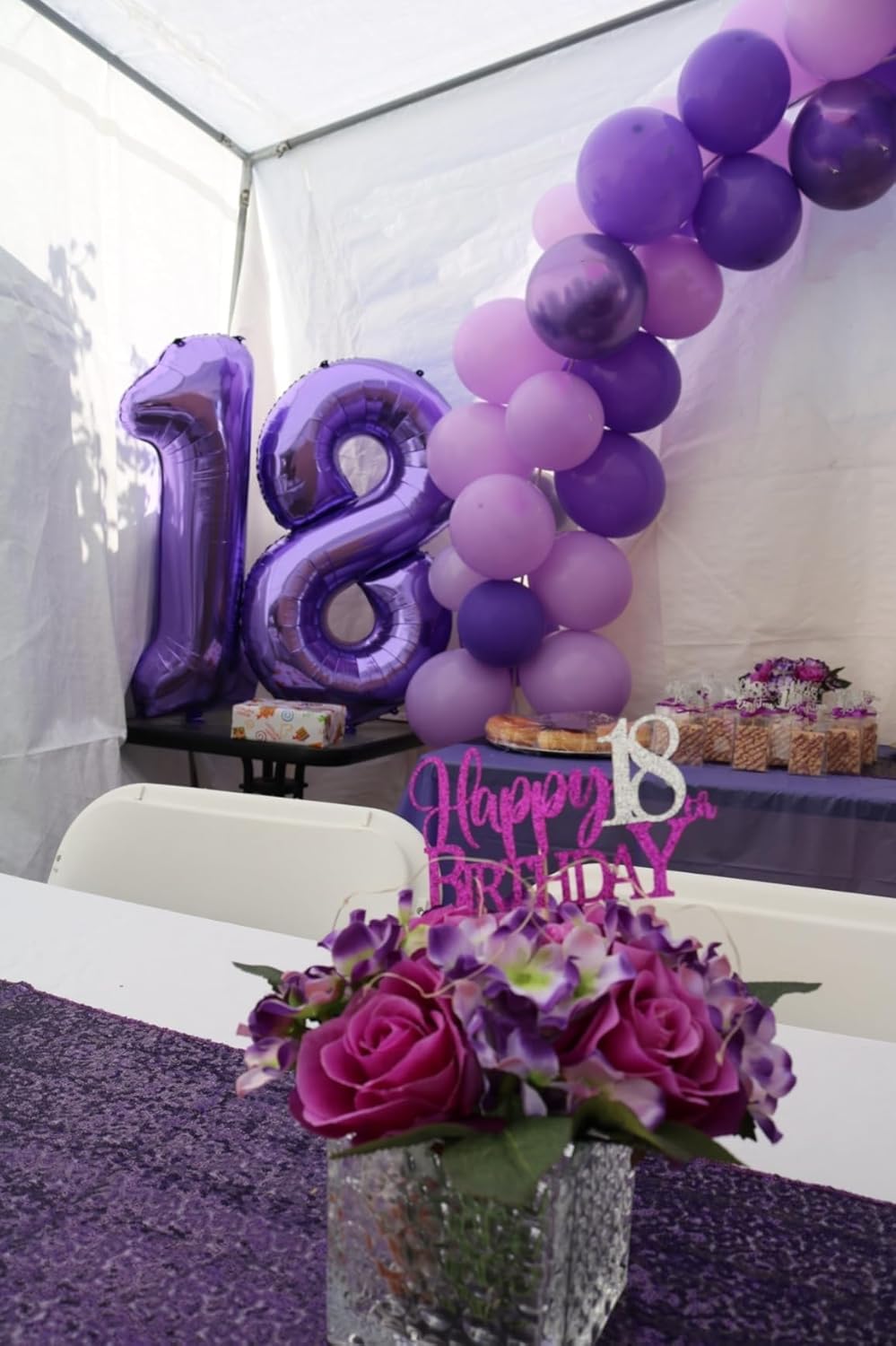 Number 18 Balloons - 40 Inch Purple Birthday Decorations for Celebrations & Graduations