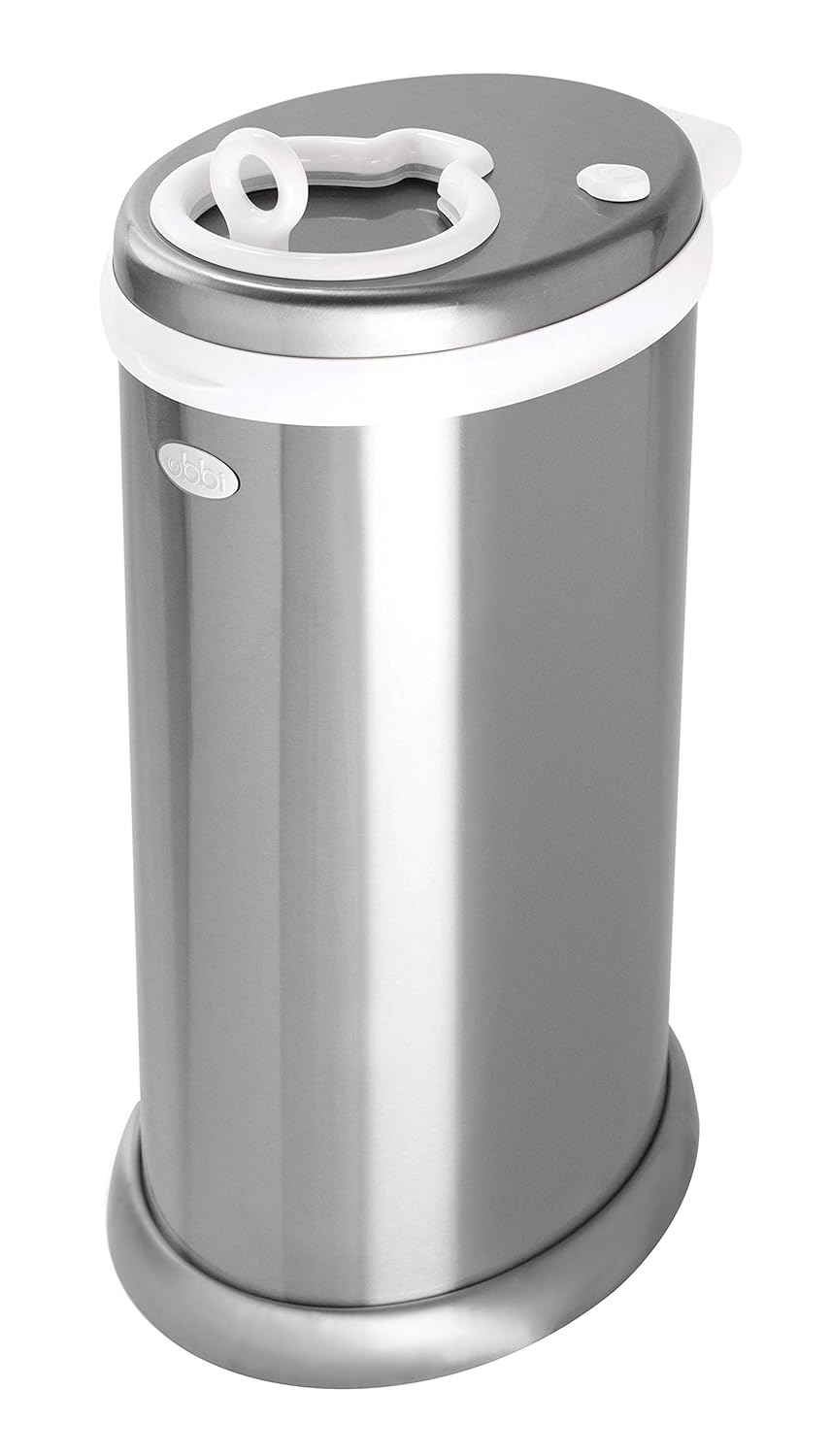 Ubbi Steel Diaper Pail - Odor Locking Design, No Special Bag Needed | Award-Winning Chrome Finish