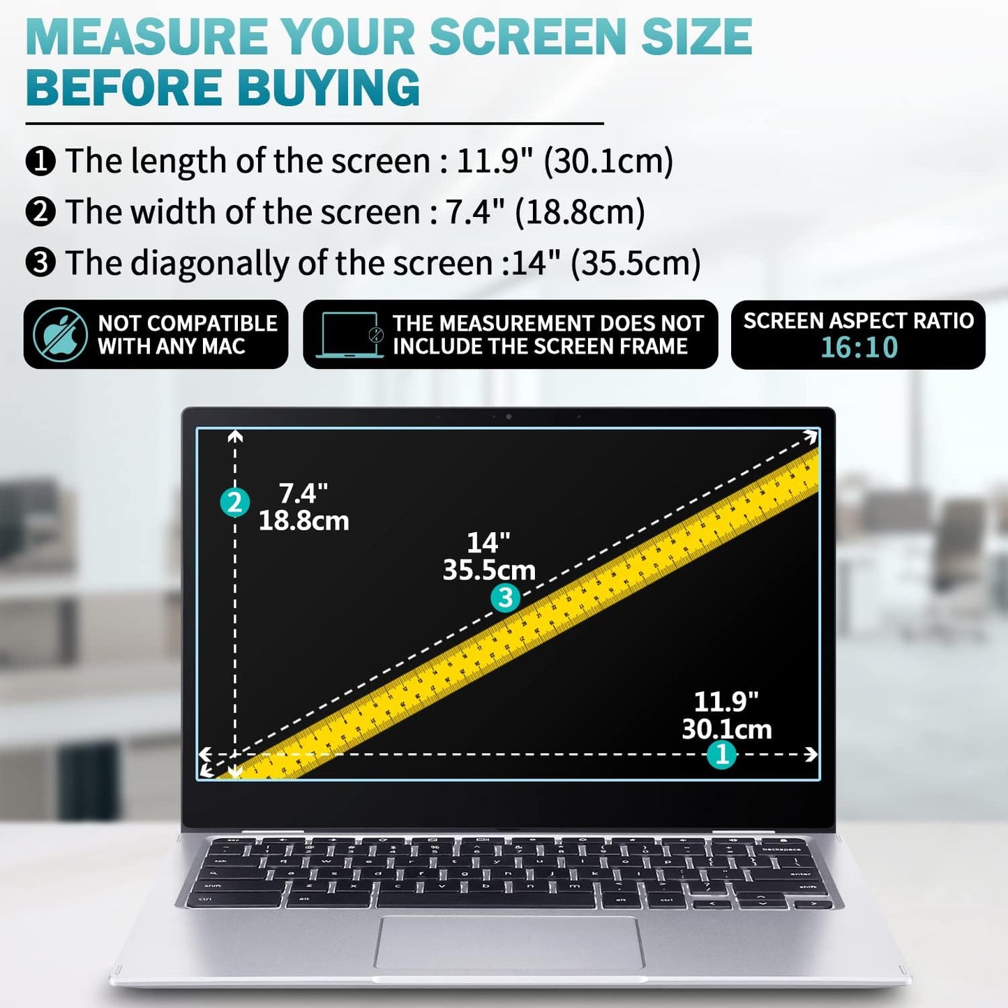 2-Pack 14 inch 14" 3 5 16:10 F FORITO Anti Blue Light Laptop Screen Protector, Compatible with Acer Swift X/Swift