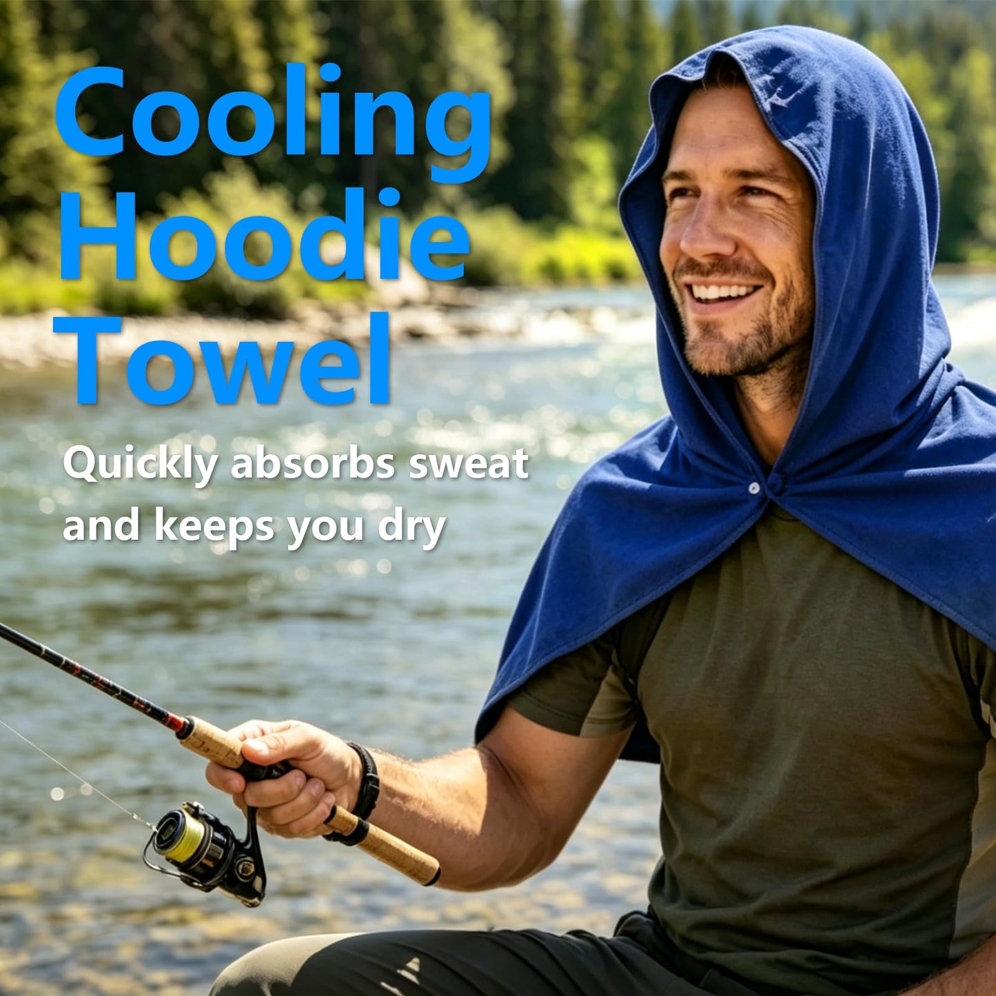 Jaende 3Pack Cooling Hoodie Towel, UPF 50+ Sun Protection Ice Towel, Instant Cooling Towels for Neck and Face, Perfect for Sports, Gym, Workout, Yoga, Running & Hot Weather