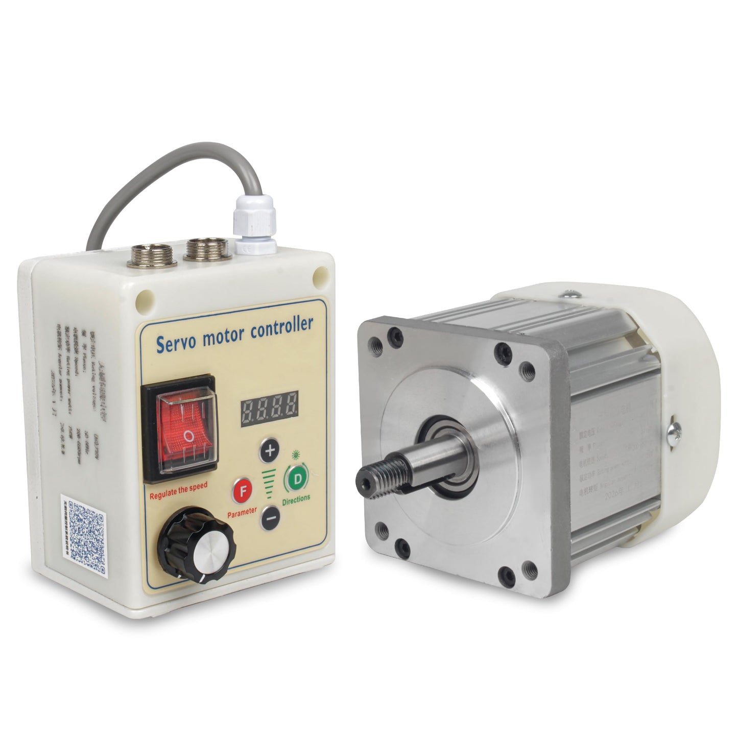 RATTMMOTOR 2.2KW Servo Motor Drive Kit 2200W 110V Permanent Magnet DC Brushless Servo Motor 200-4500RPM+Servo Motor Speed Controller for Woodworking Machine/Lathe/Drilling Machine/Reducer/Belt Sander