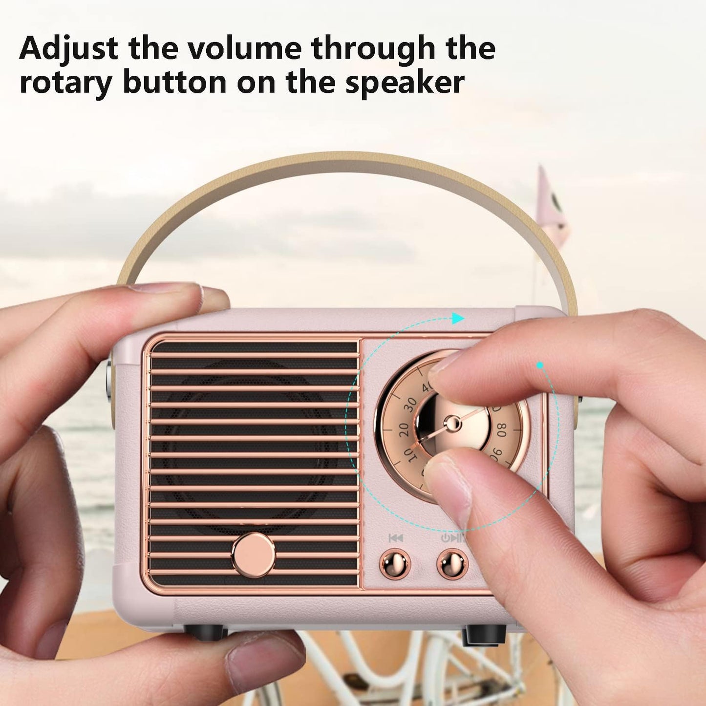 Baolira Retro Bluetooth Speaker, Portable Wireless Speaker with Crystal Clear Stereo Sound Rich Bass, Best Birthday