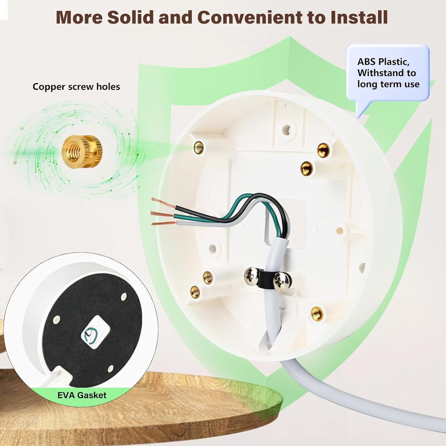 CaGuan 25ft -(2in1 Set) Power Cable and Plug-in Mount for Floodlight Cams Compatible with Floodlight Cam Wired