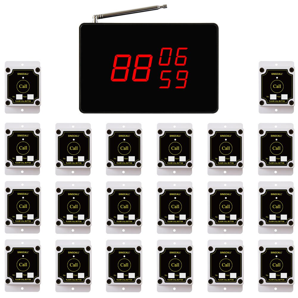 SINGCALL Wireless Construction Site Calling System, for Calling Elevator, Wireless Service System, Storage Battery Can Last 5 Hours