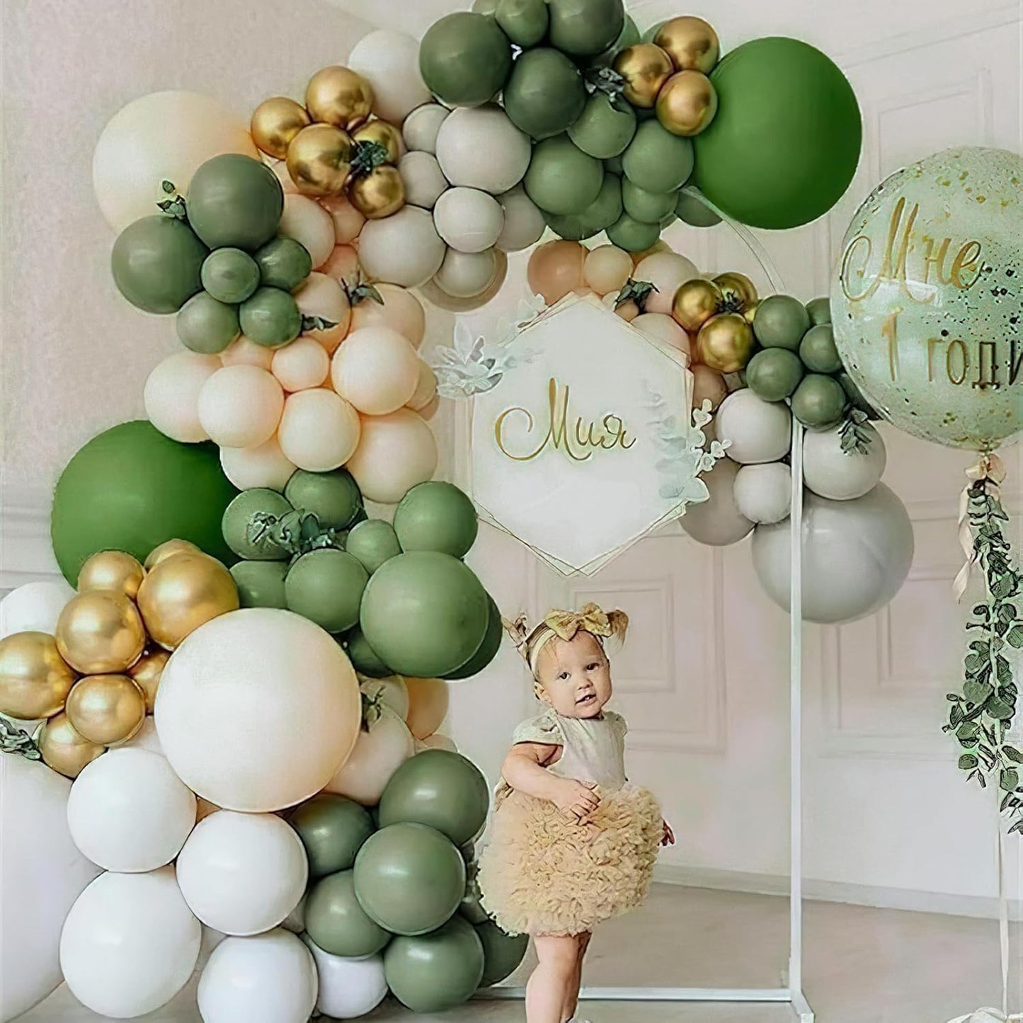 PartyWoo Sage Green Balloons - 140-Piece Set with 12", 10", 5" Sizes | Boho Jungle Party Decor