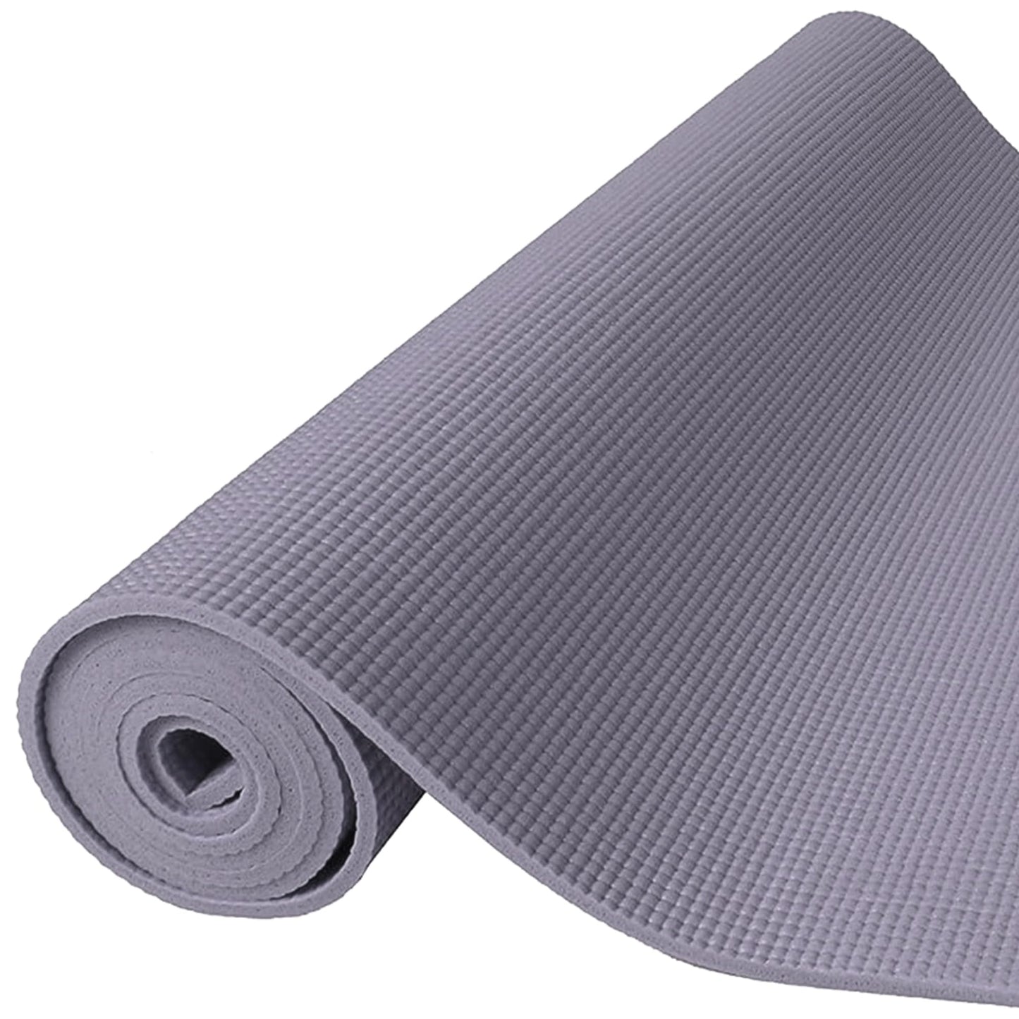 Fitvids 1/4-Inch High Density Thick Non Slip Yoga Mat with Knee Pad and Carrying Strap for Workout, Pilates, Gym Home Exercise, Grey